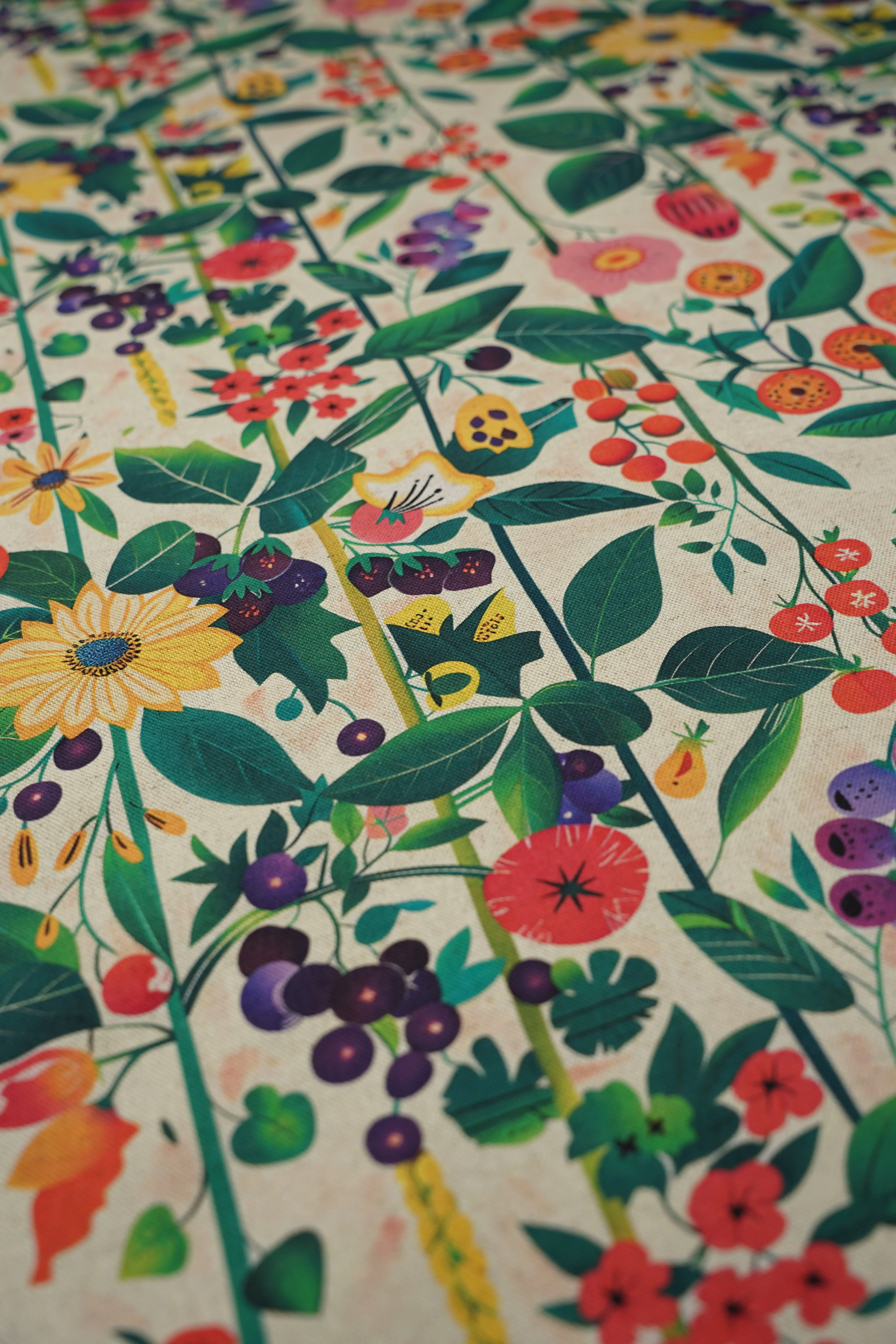 Art Nouveau - Patterned - Upholstery fabric - Curtain fabric - Berry paradise - Image 5