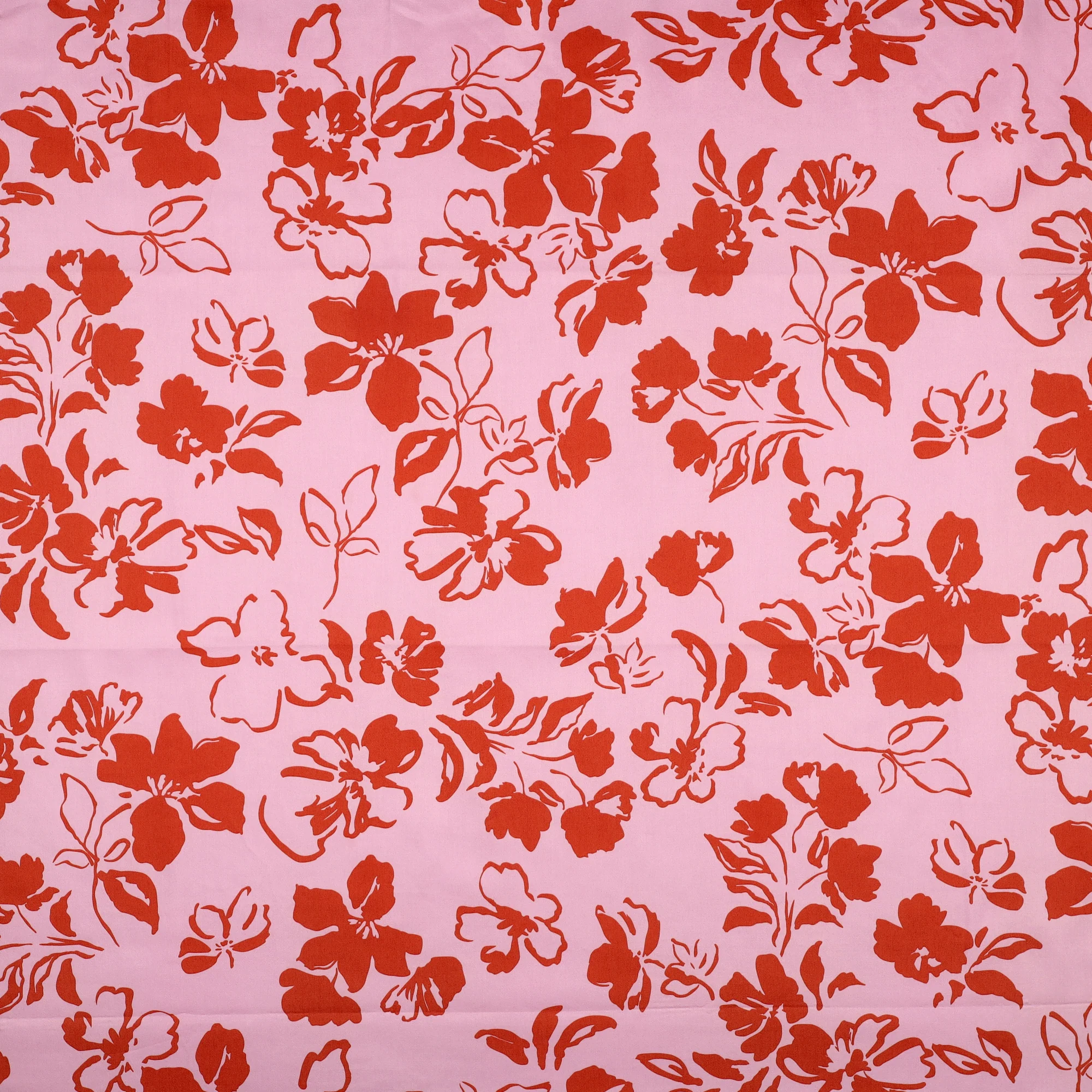 Blommor - Mönstrad - Satin - Blommor - Lila - 05.005