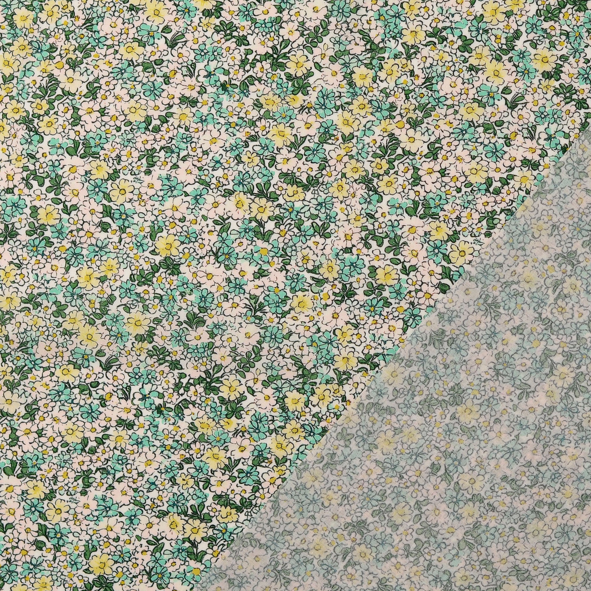 Bomull - Mönstrat - Poplin - Blommigt - Grön, blÄ - 14.011 - Image 3