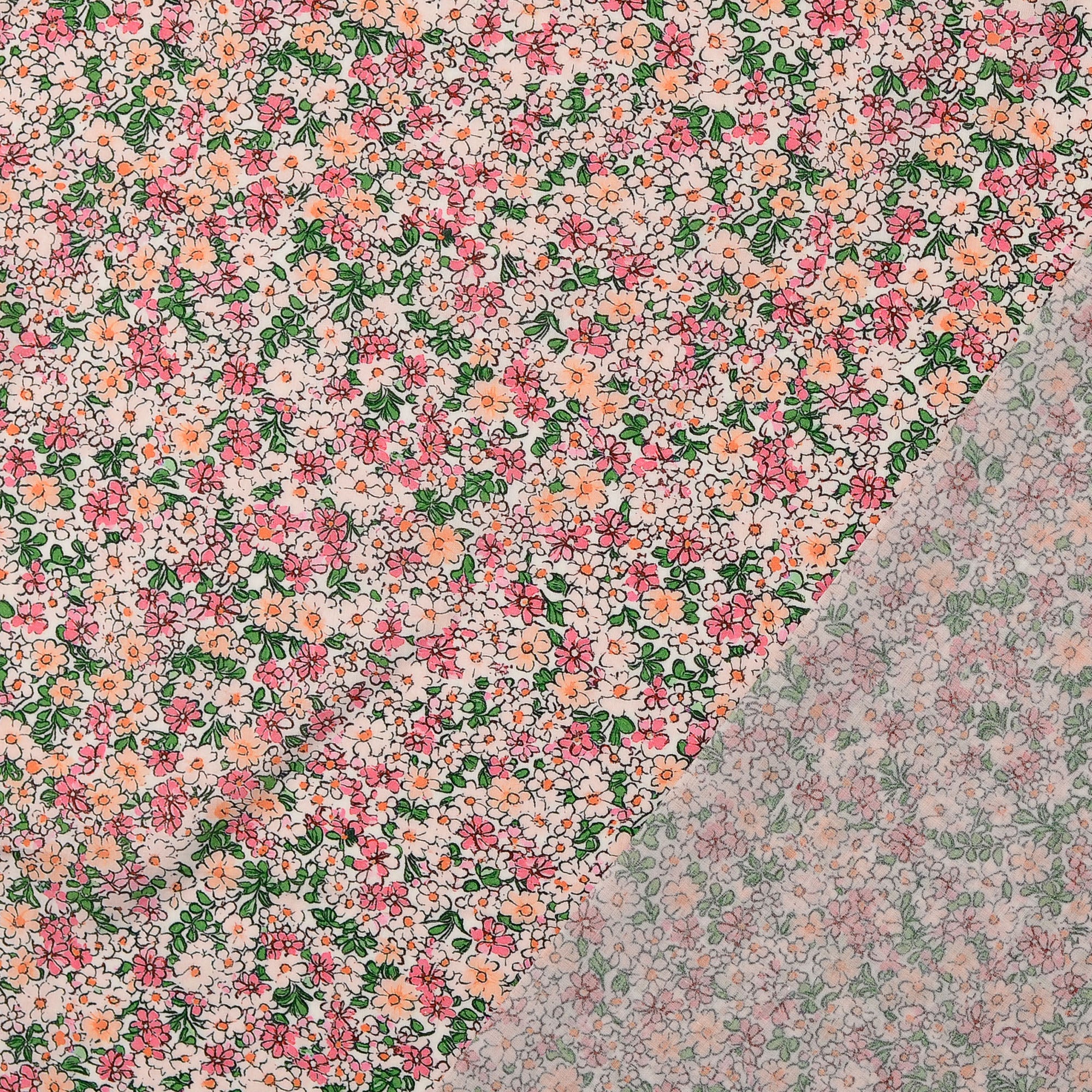 Bomull - Mönstrat - Poplin - Blommigt - Rosa - 14.012 - Image 3