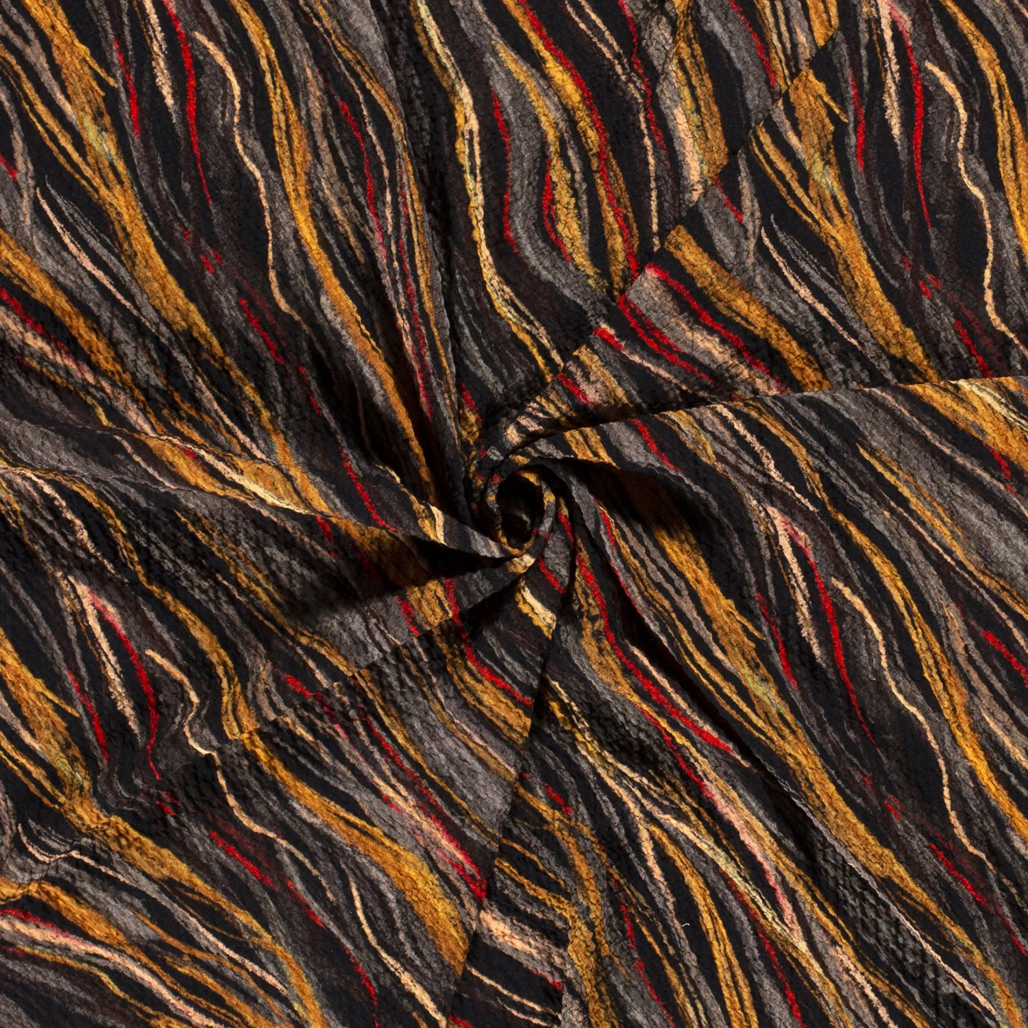 Bubbly Viscose Diagonal Stripe Okra - Image 3