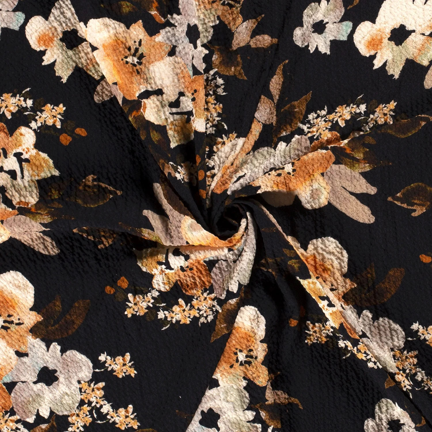 Bubbly Viscose Flowers Black - Image 3