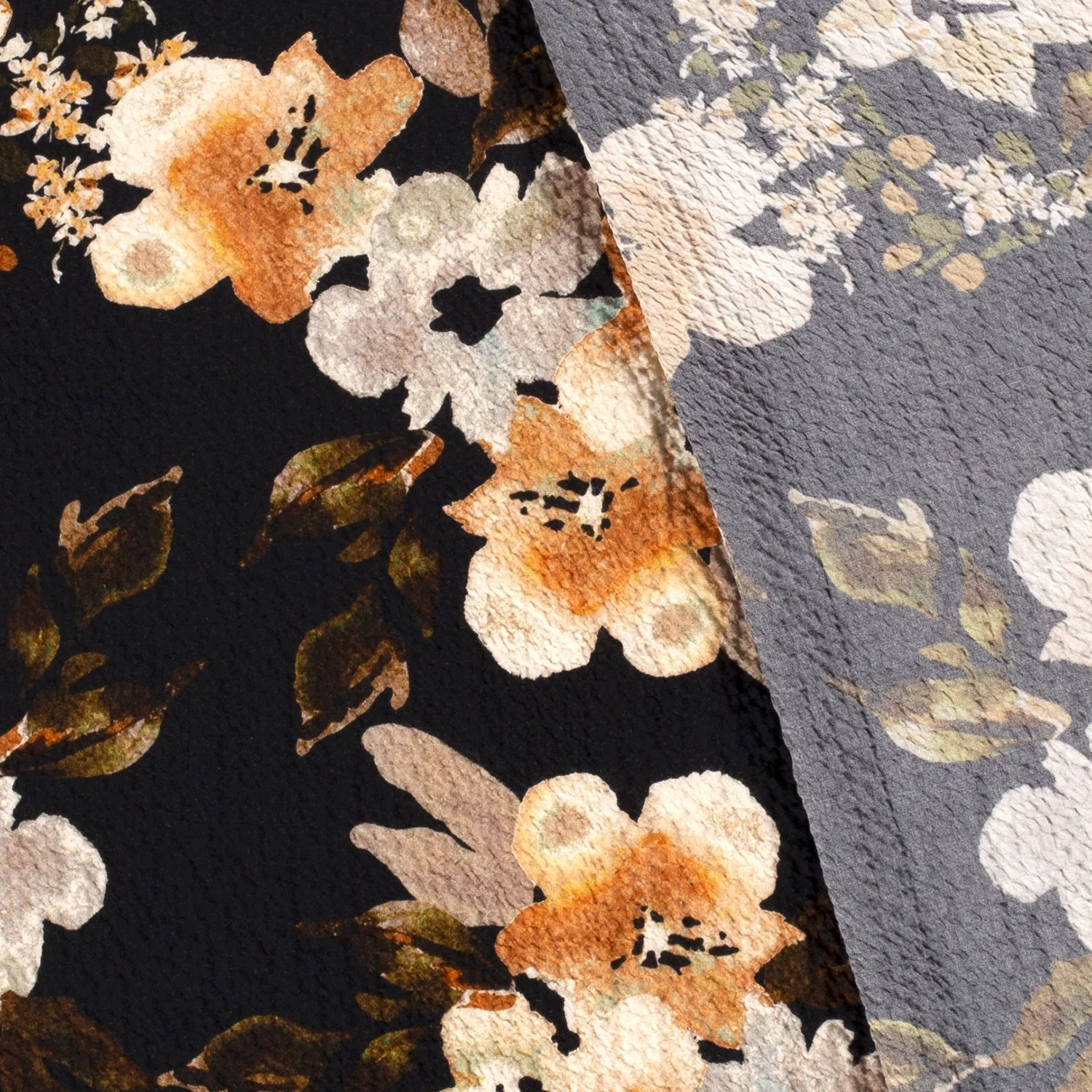 Bubbly Viscose Flowers Black - Image 4