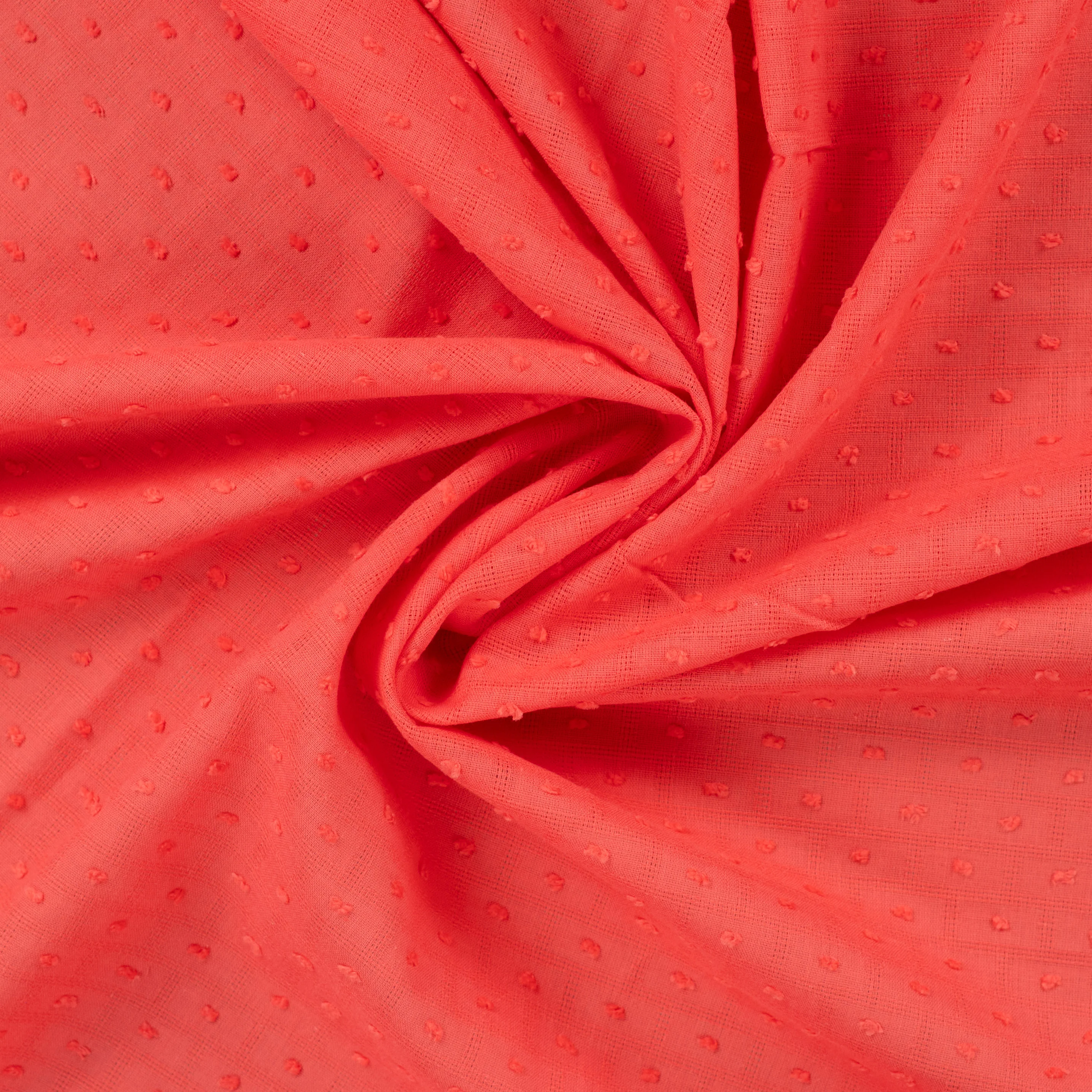Cotton - Dots in woven structure - Coral - 02.145 - Image 3
