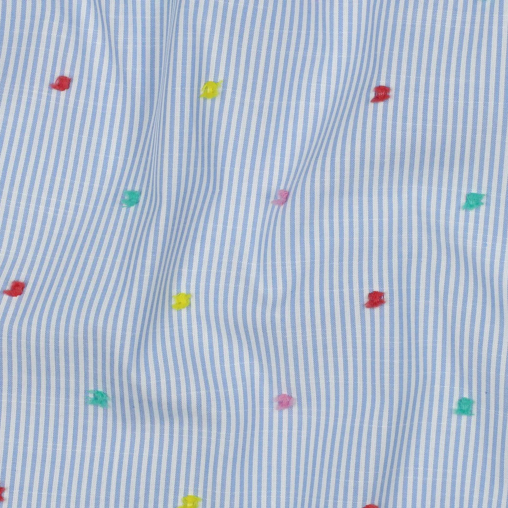 Cotton - Dots - Structure - Stripes - Blue - 54.001