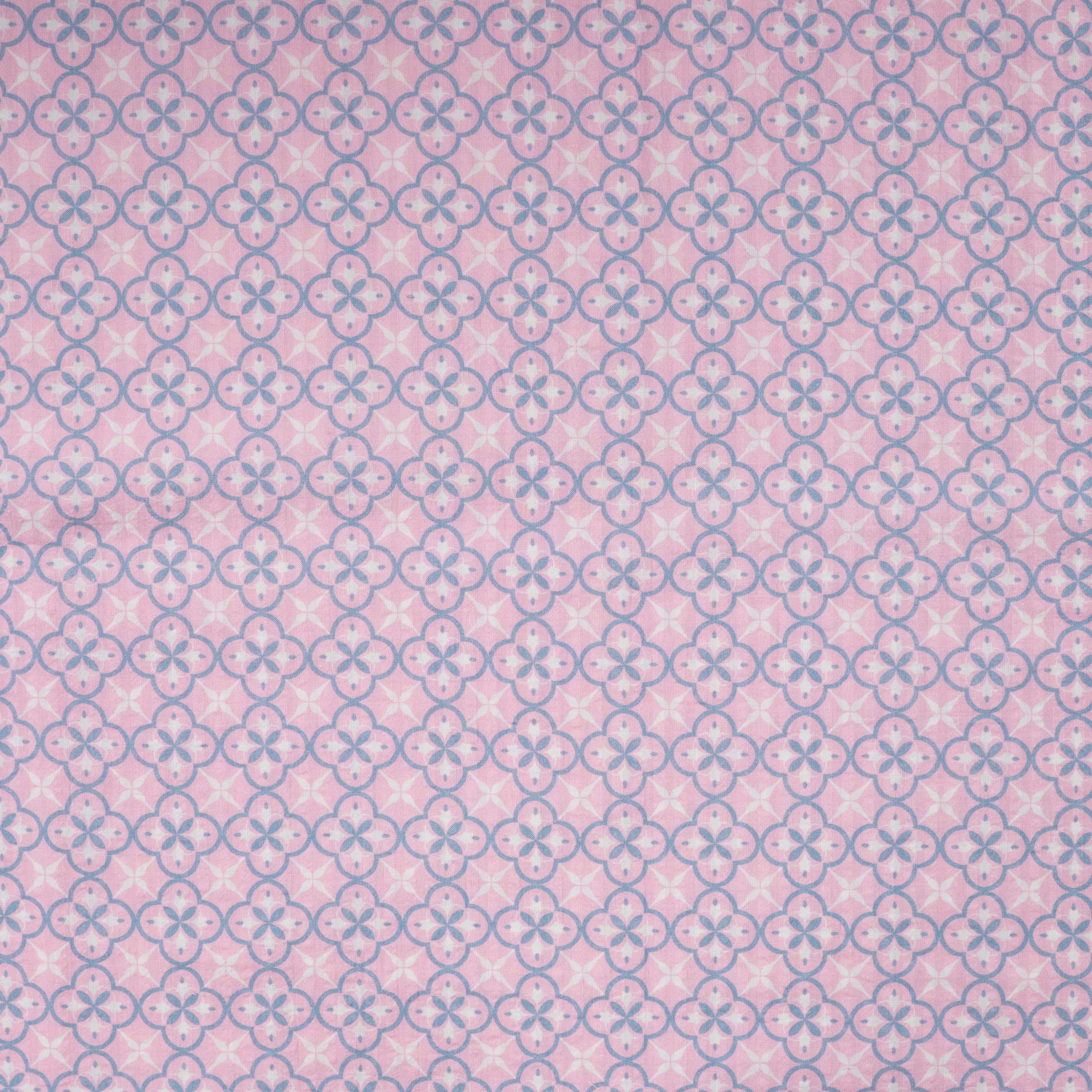 Cotton - Patterned - Tile - Pink - 22.120