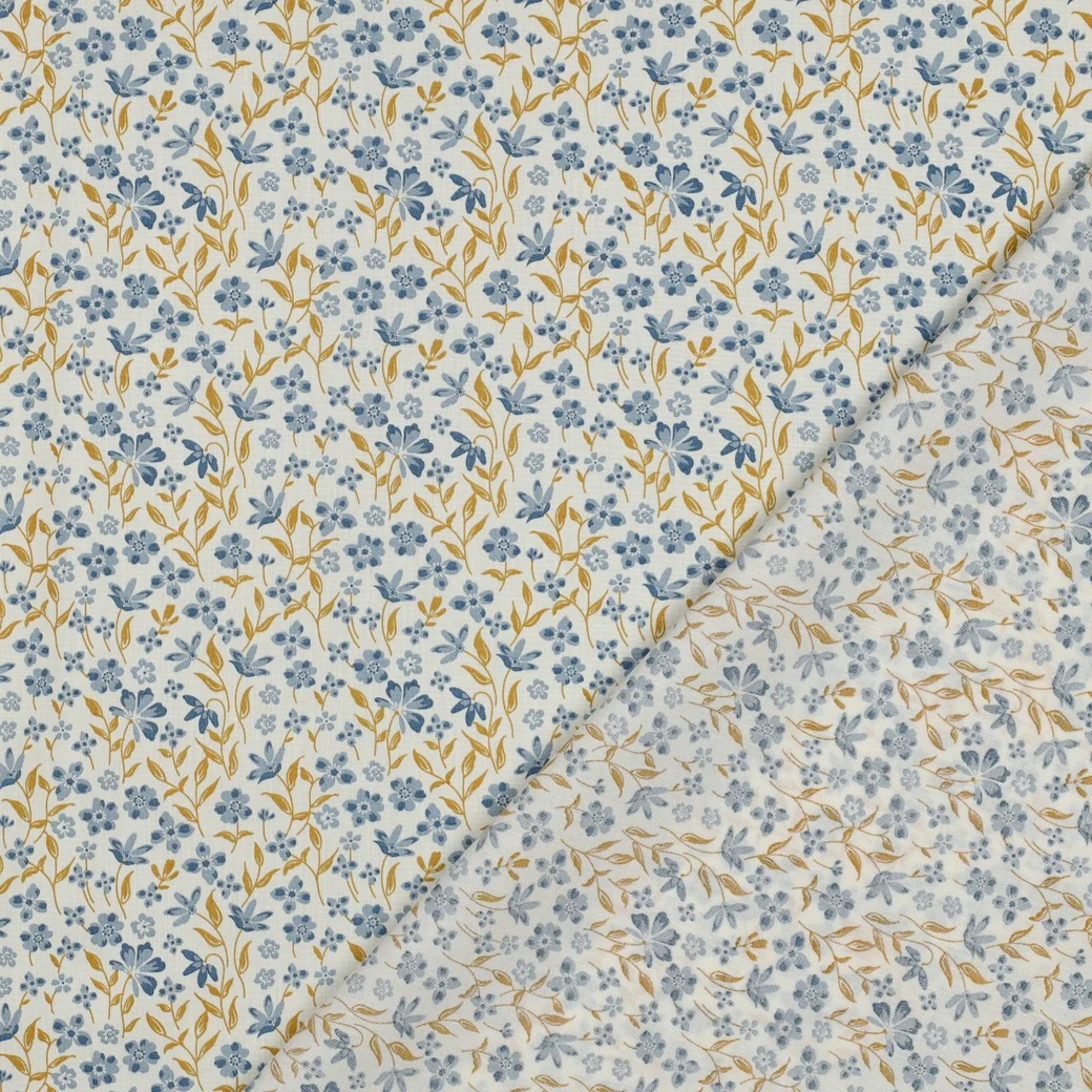 Cotton - Poplin - Flowers - Blue - 72.012 - Image 3
