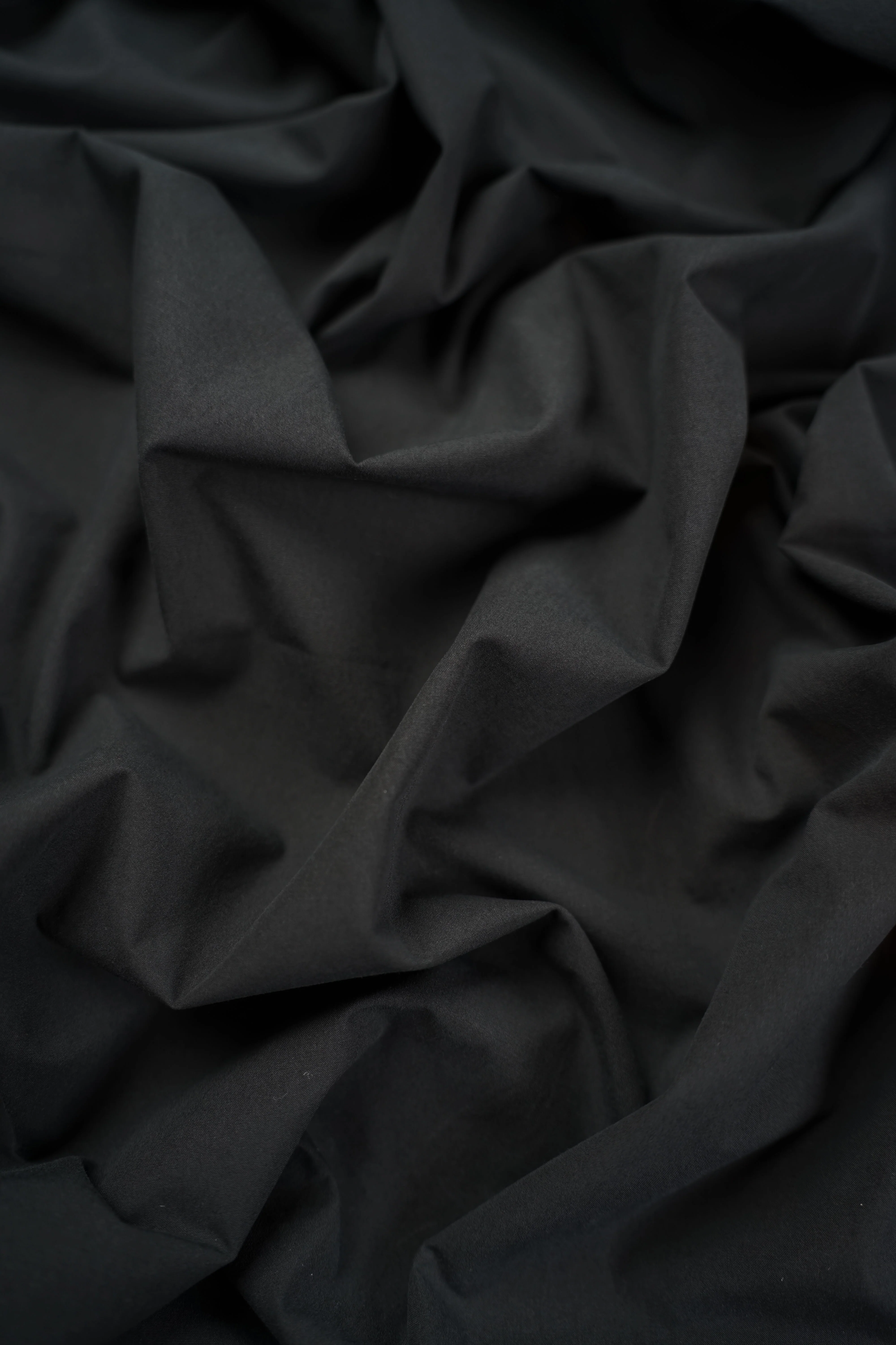 Cotton - Stone washed - Poplin - Black - 7001