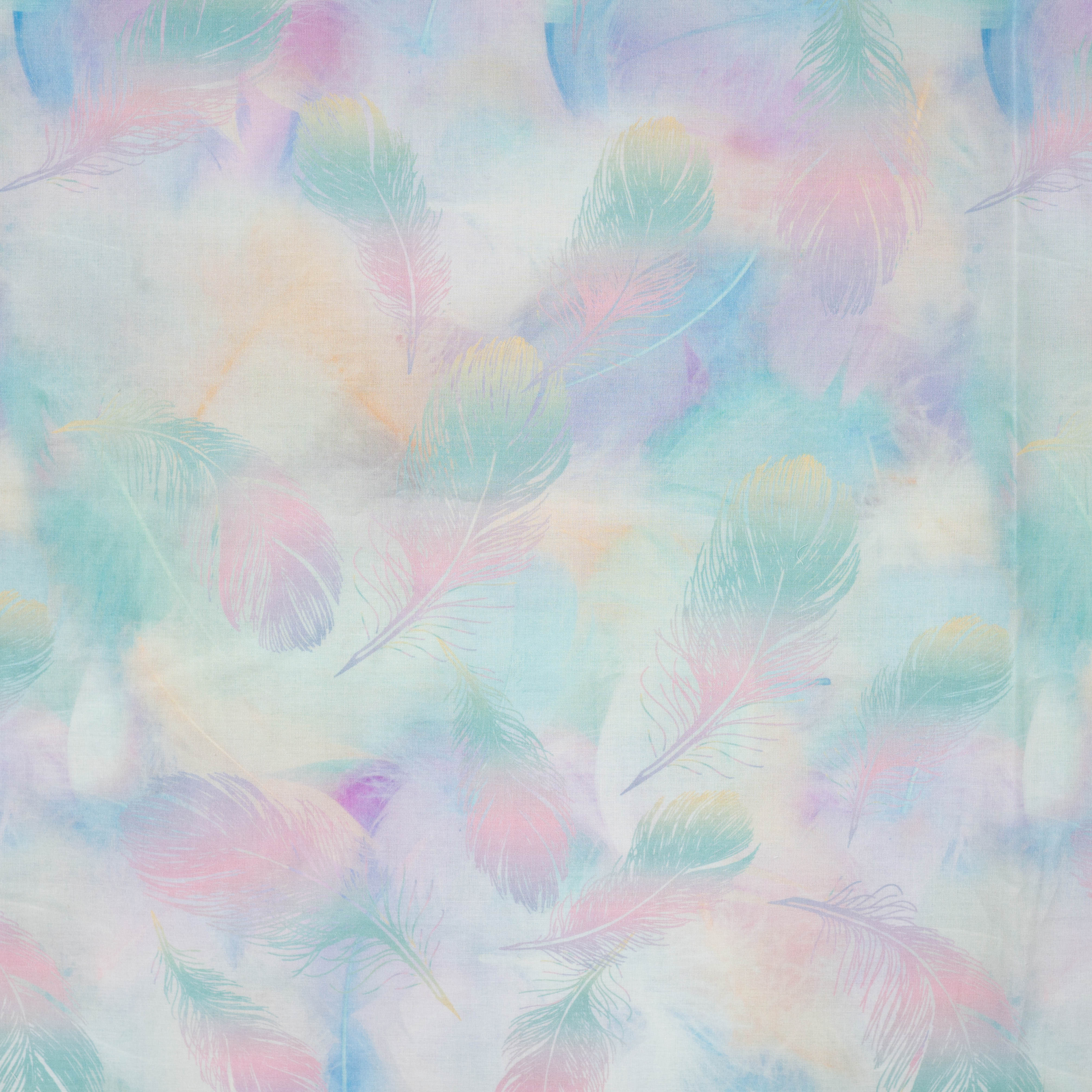 Cotton Voile - Patterned - Feathers - Multicolored - 03.001