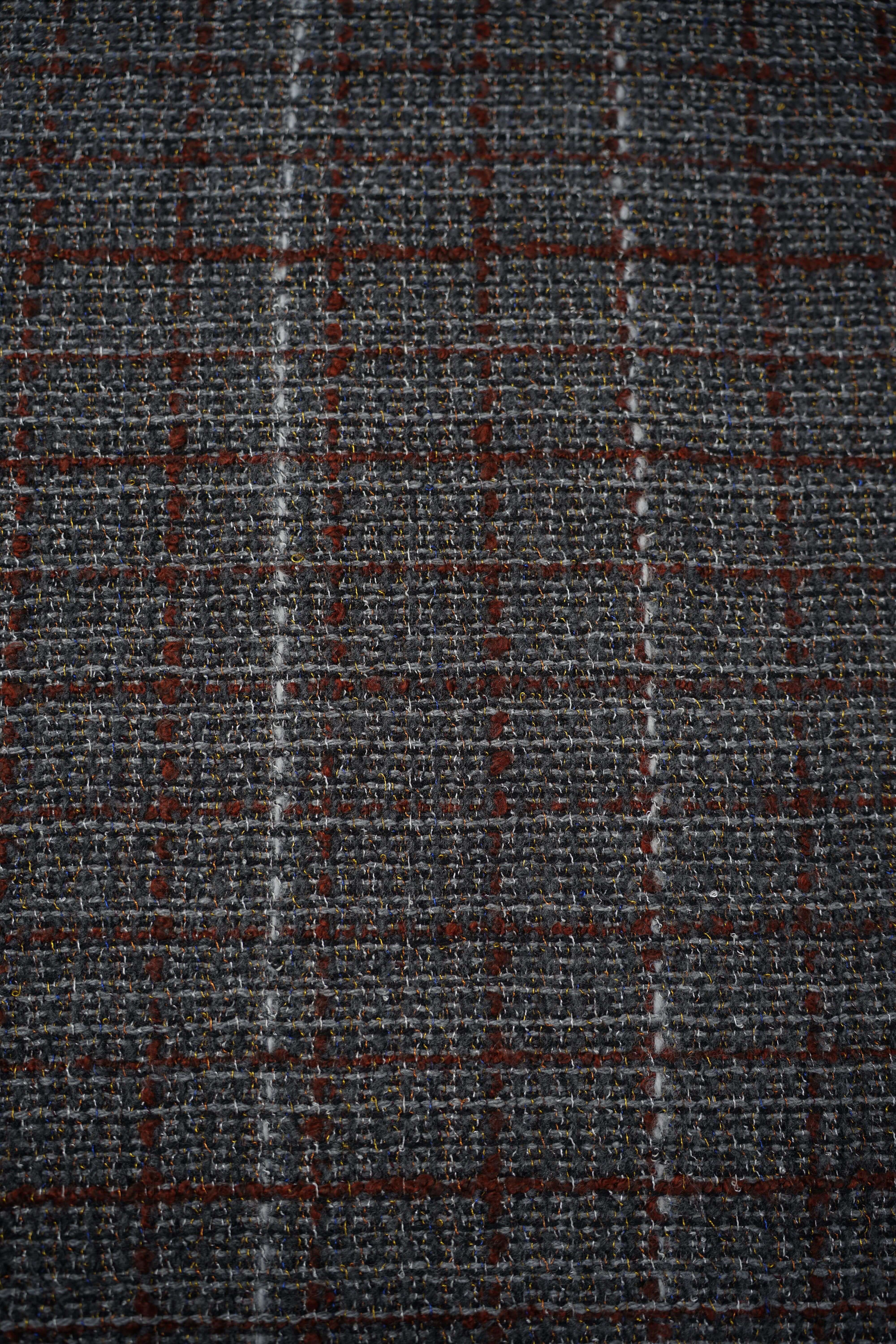 Deadstock - Coat - Check - Grey, Brown - DY111 - Image 2