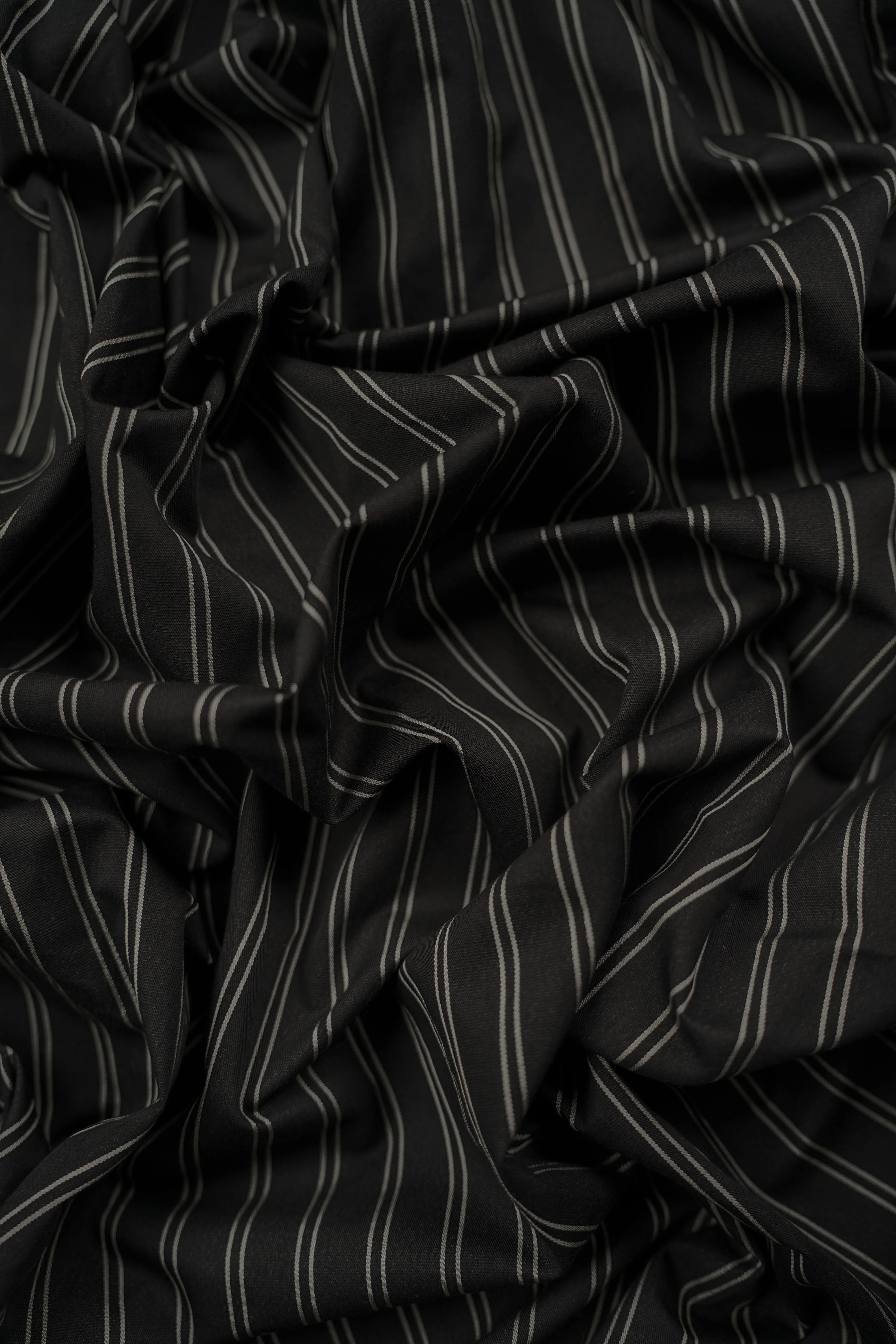 Deadstock - Cotton - Twill - Striped - Black - DI50 - Image 3