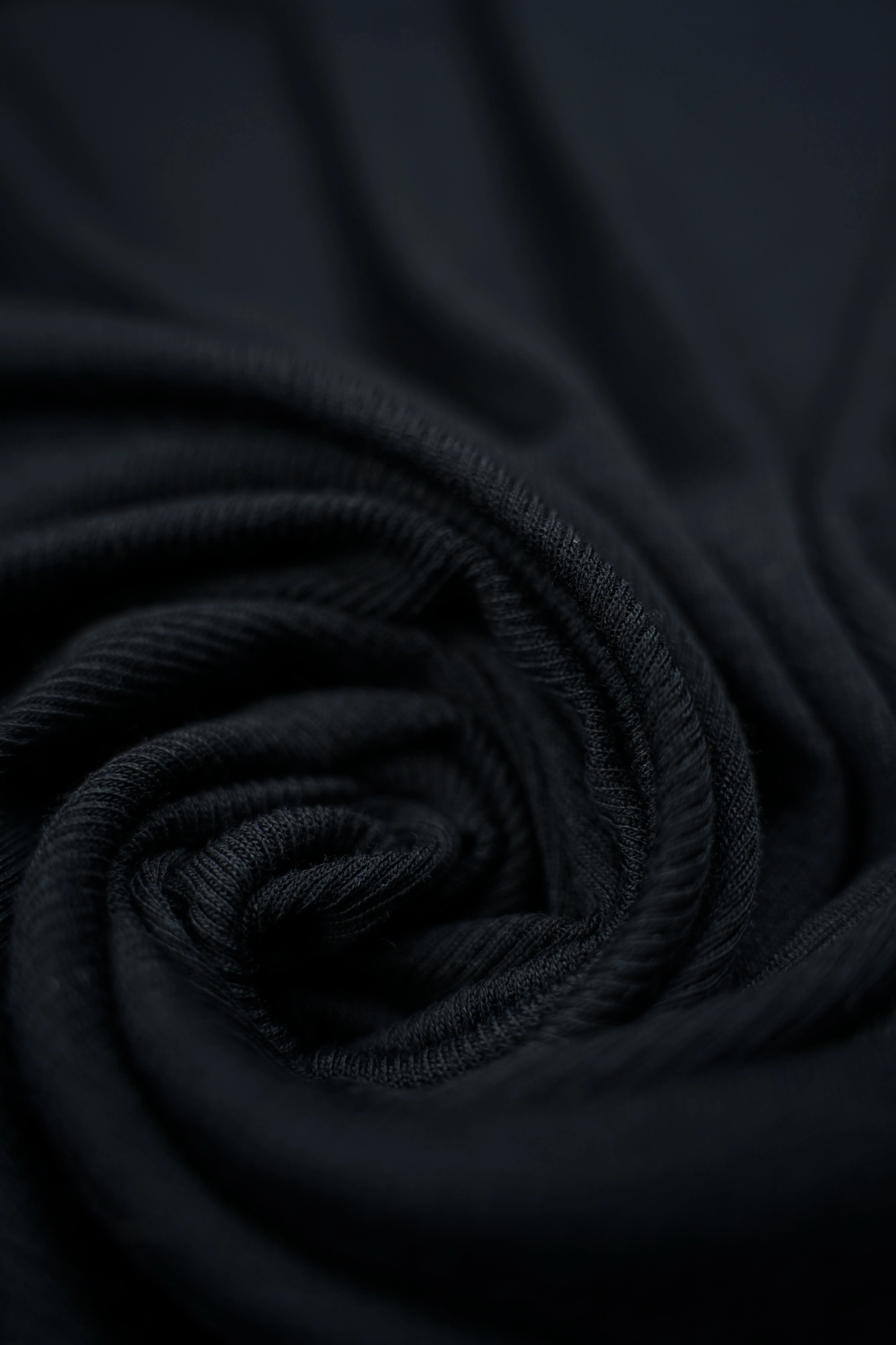 Deadstock - Jersey - Merino wool - Silk - Ribbed - Black - DT19 - Image 4