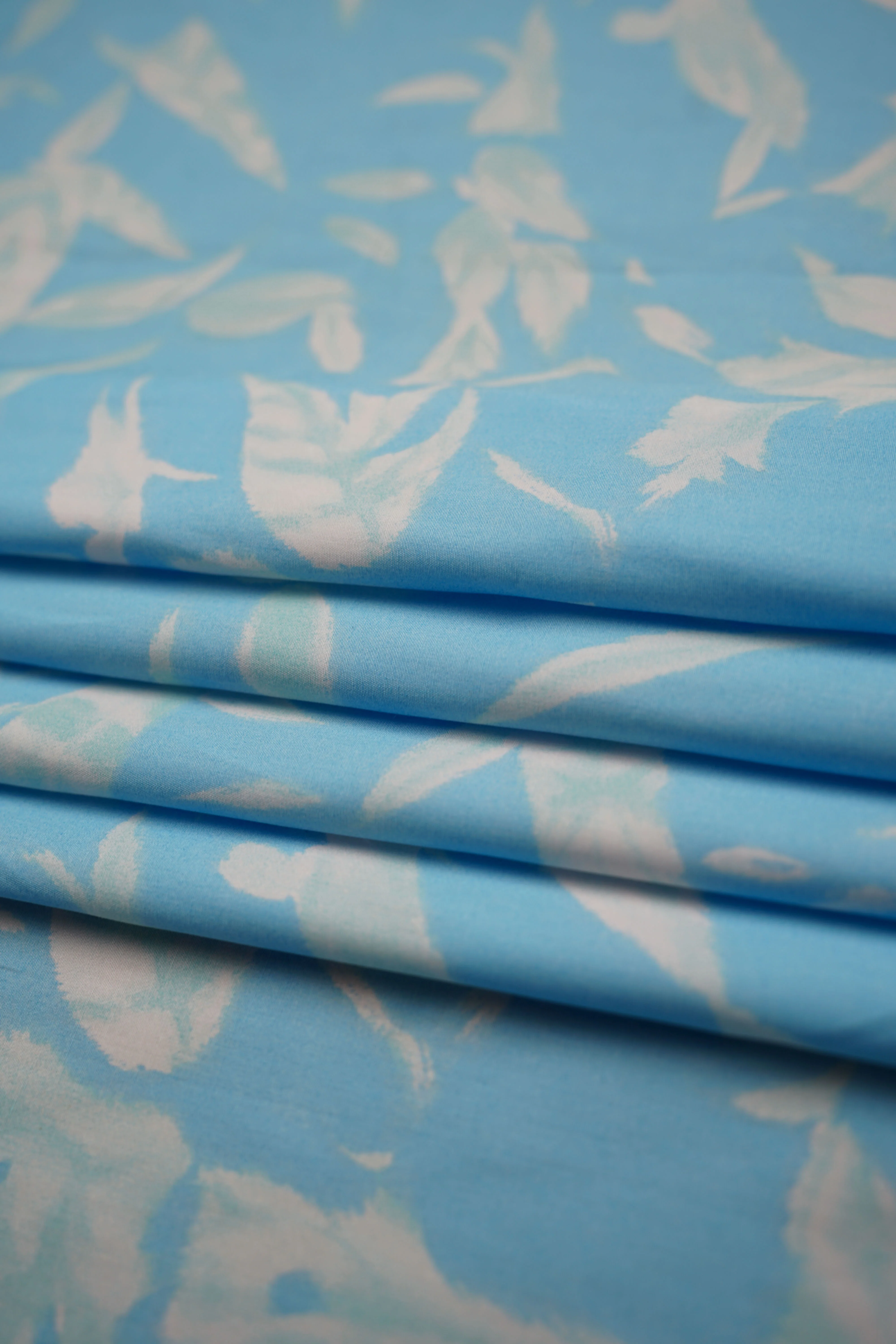 Deadstock - Shirt Fabric - Cotton - Abstract - Light Blue - DS157 - Image 2