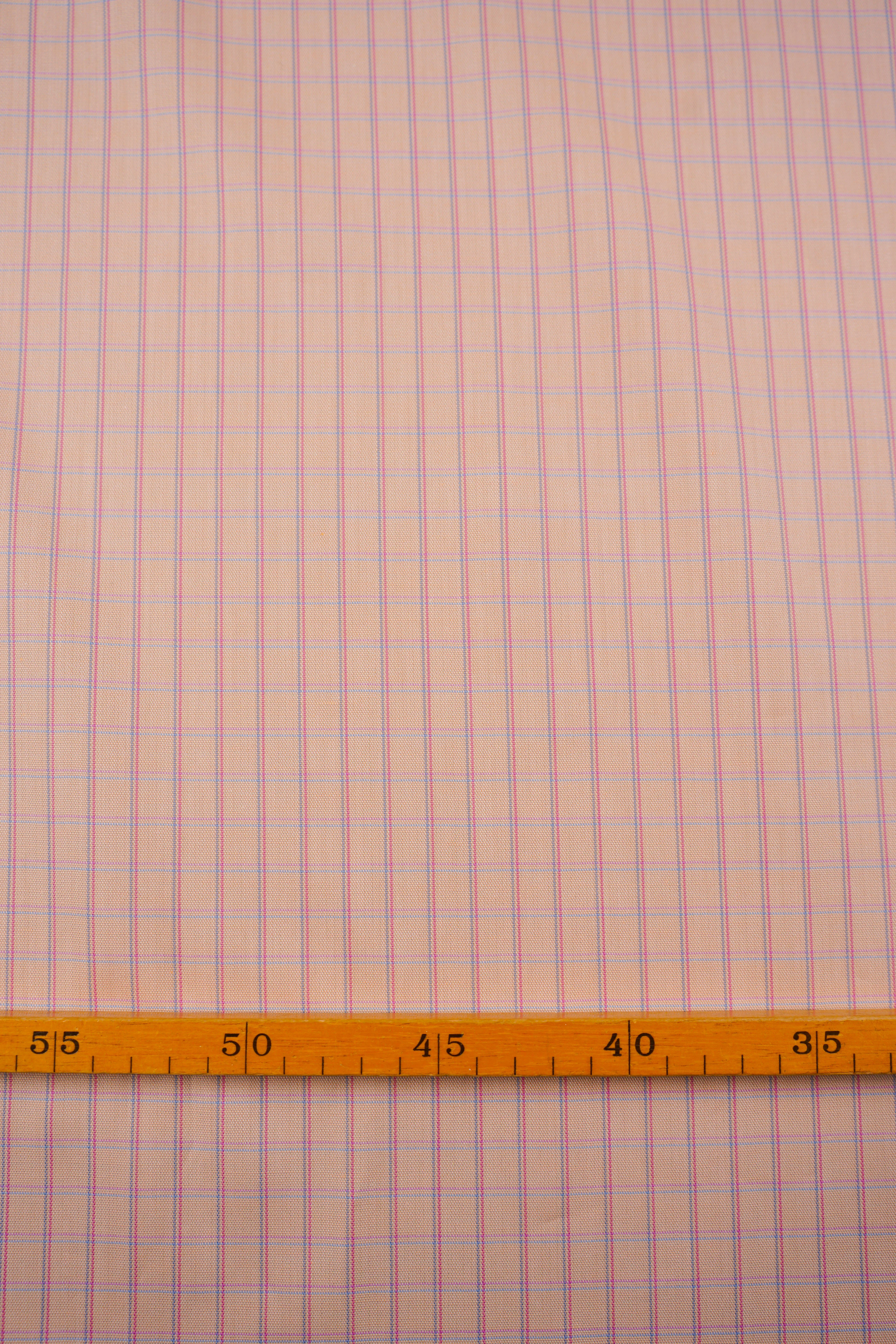 Deadstock - Shirt Fabric - Cotton - Check - Apricot, Pastel - DS131 - Image 3