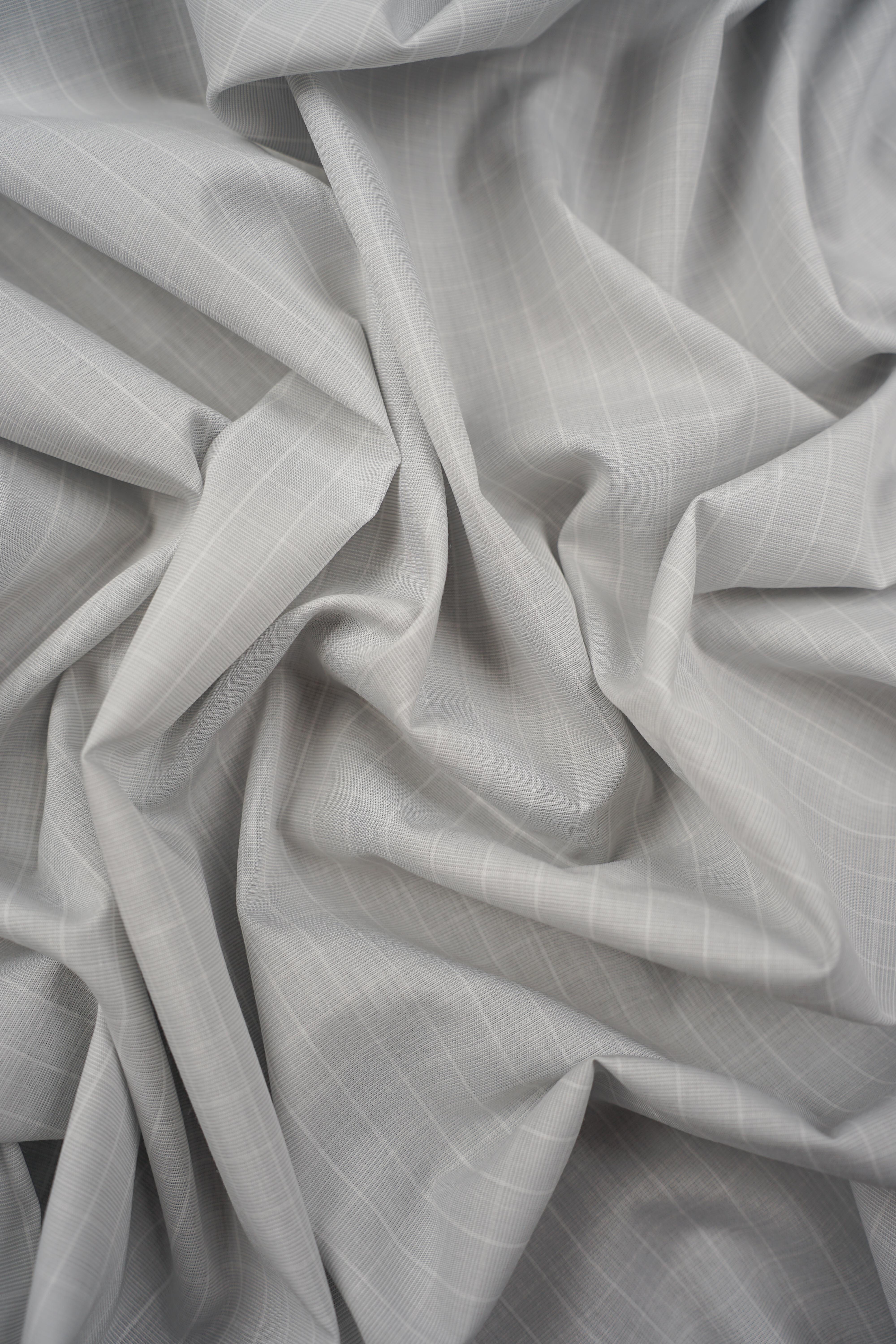 Deadstock - Shirt Fabric - Cotton - Check - Gray - DS177 - Image 2