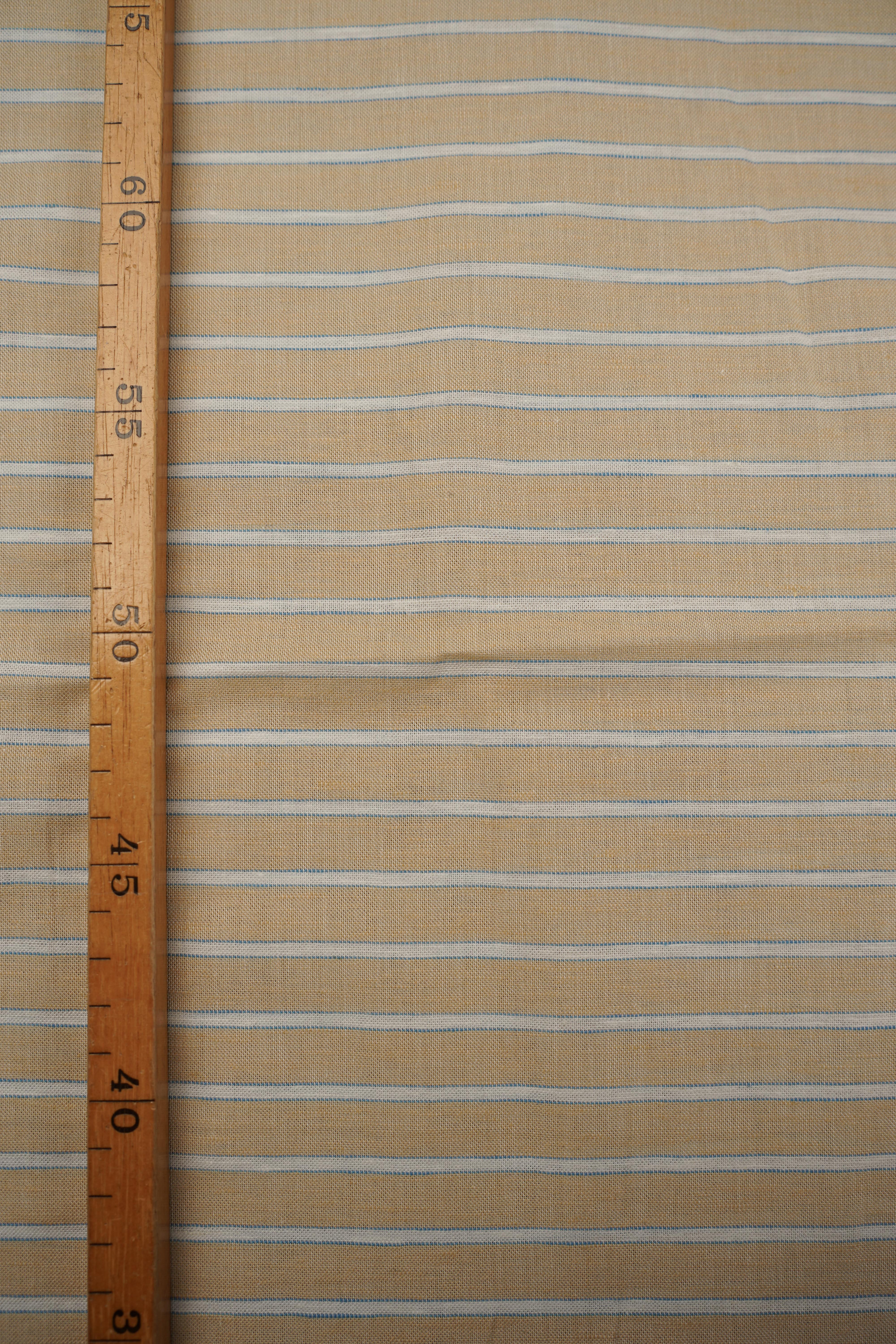 Deadstock - Shirt Fabric - Cotton - Linen - Stripe - Beige - DS183 - Image 3