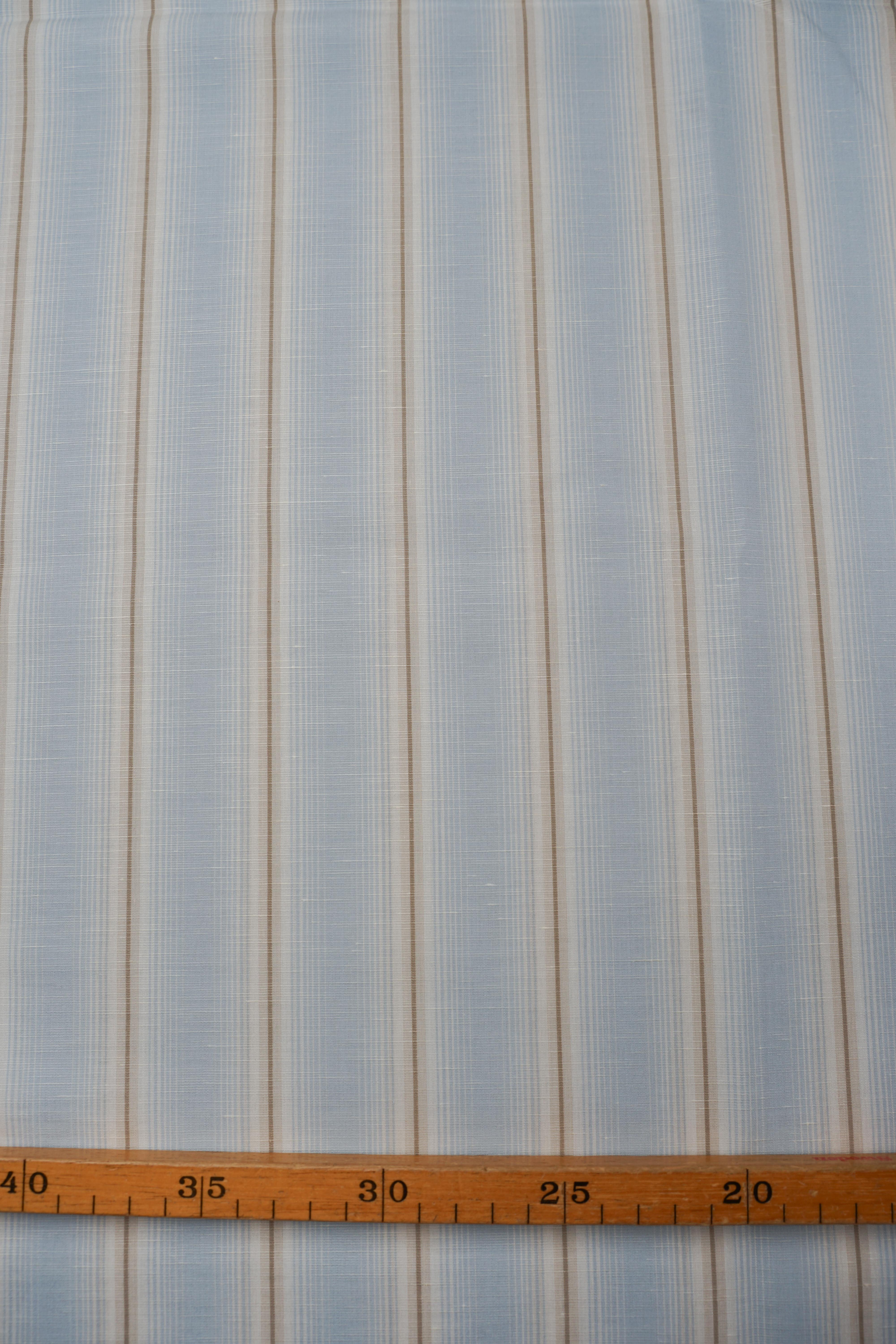 Deadstock - Shirt Fabric - Cotton - Linen - Stripe - Blue - DS194 - Image 3
