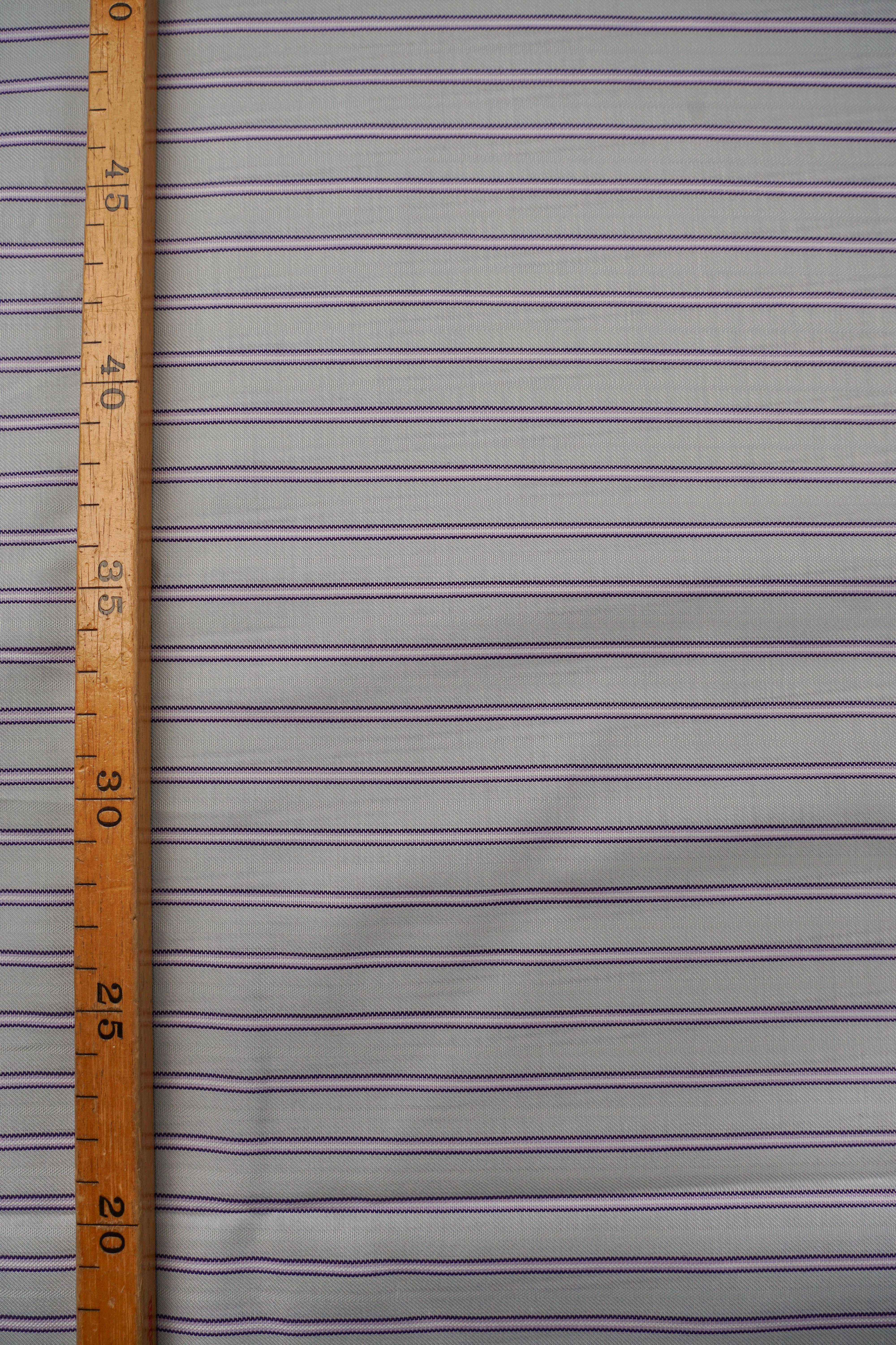 Deadstock - Shirt Fabric - Cotton - Stripe - Grey, Purple - DS188 - Image 3