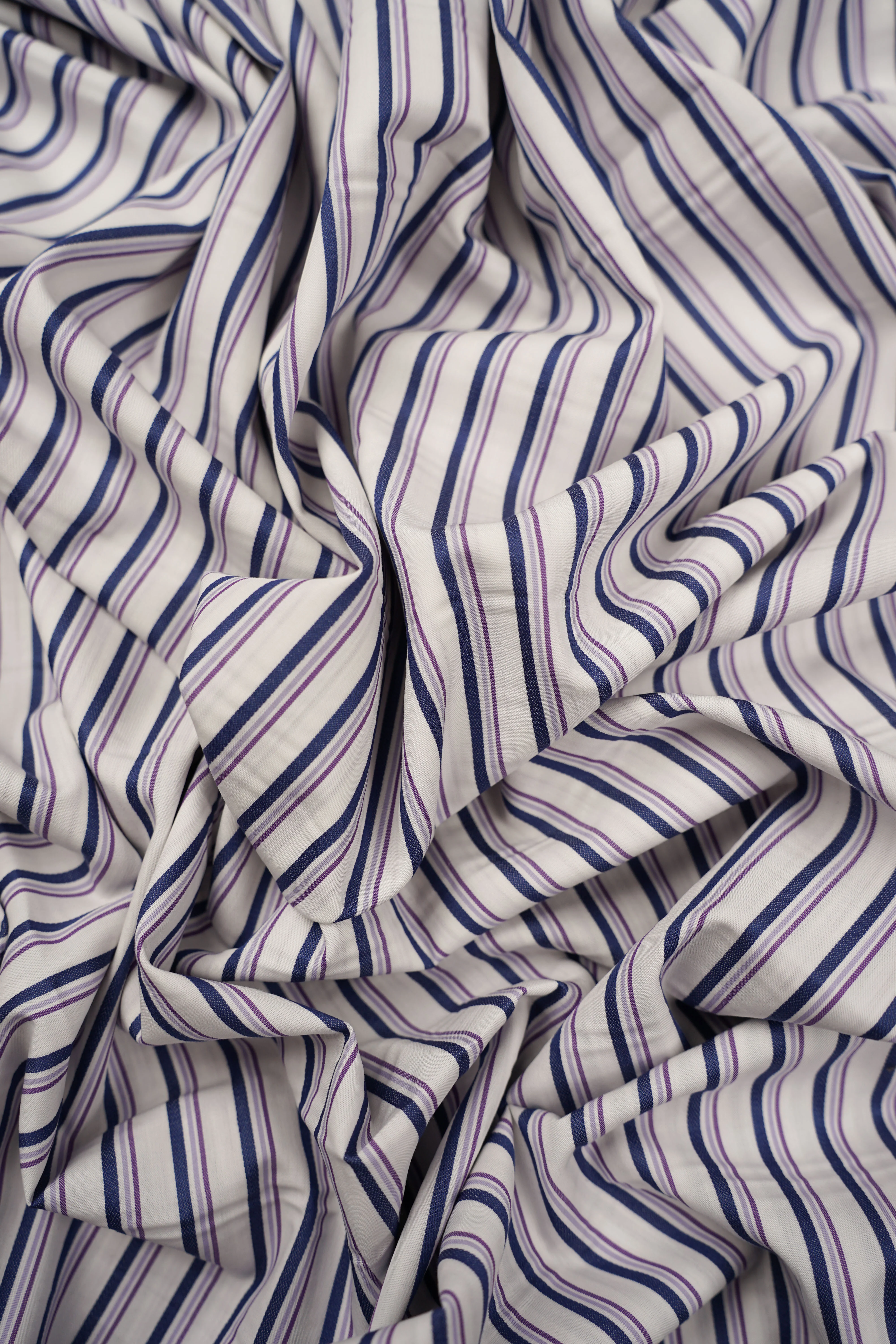 Deadstock - Shirt Fabric - Cotton - Stripe - Purple - DS162 - Image 2