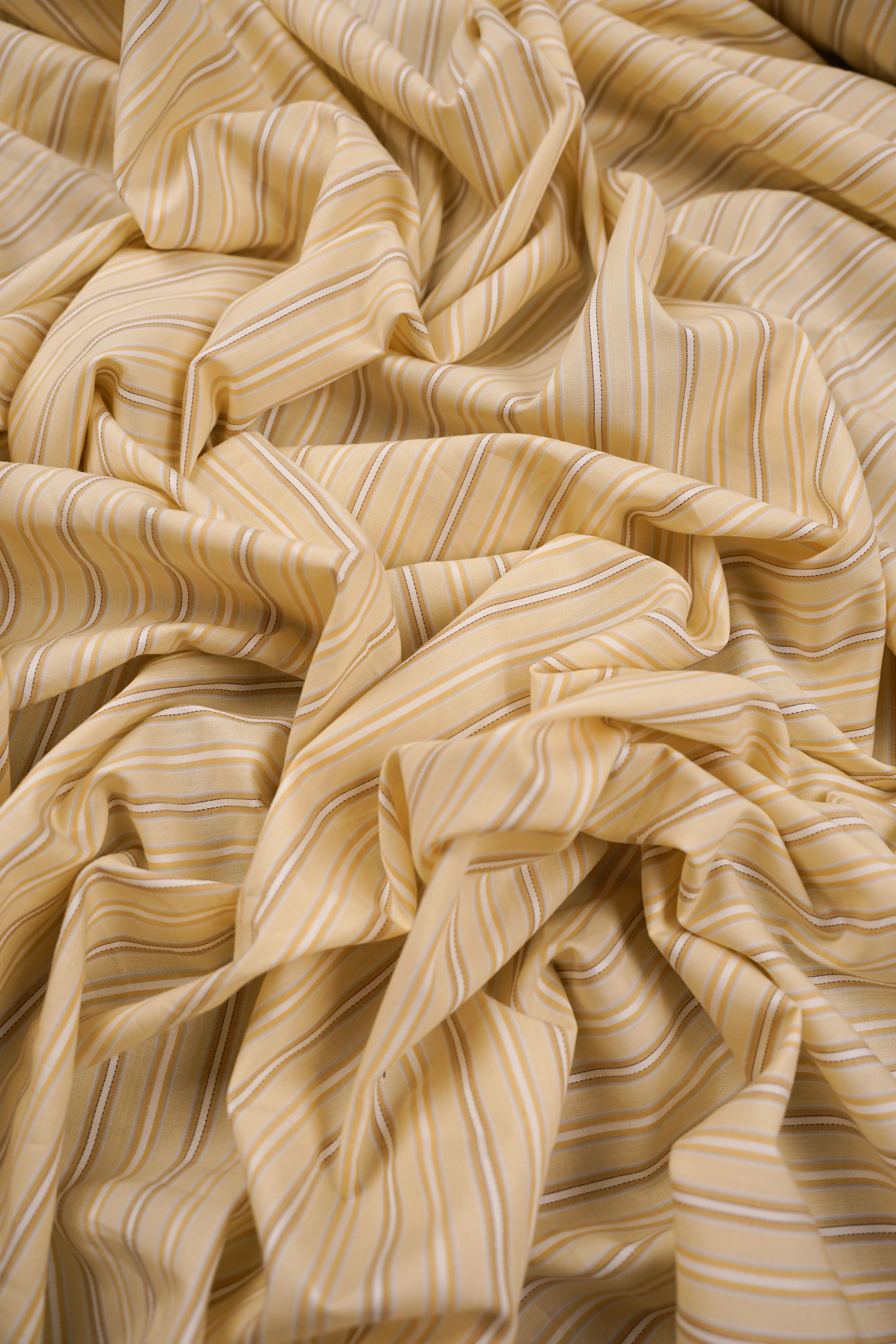 Deadstock - Shirt Fabric - Cotton - Stripe - Yellow - DS125