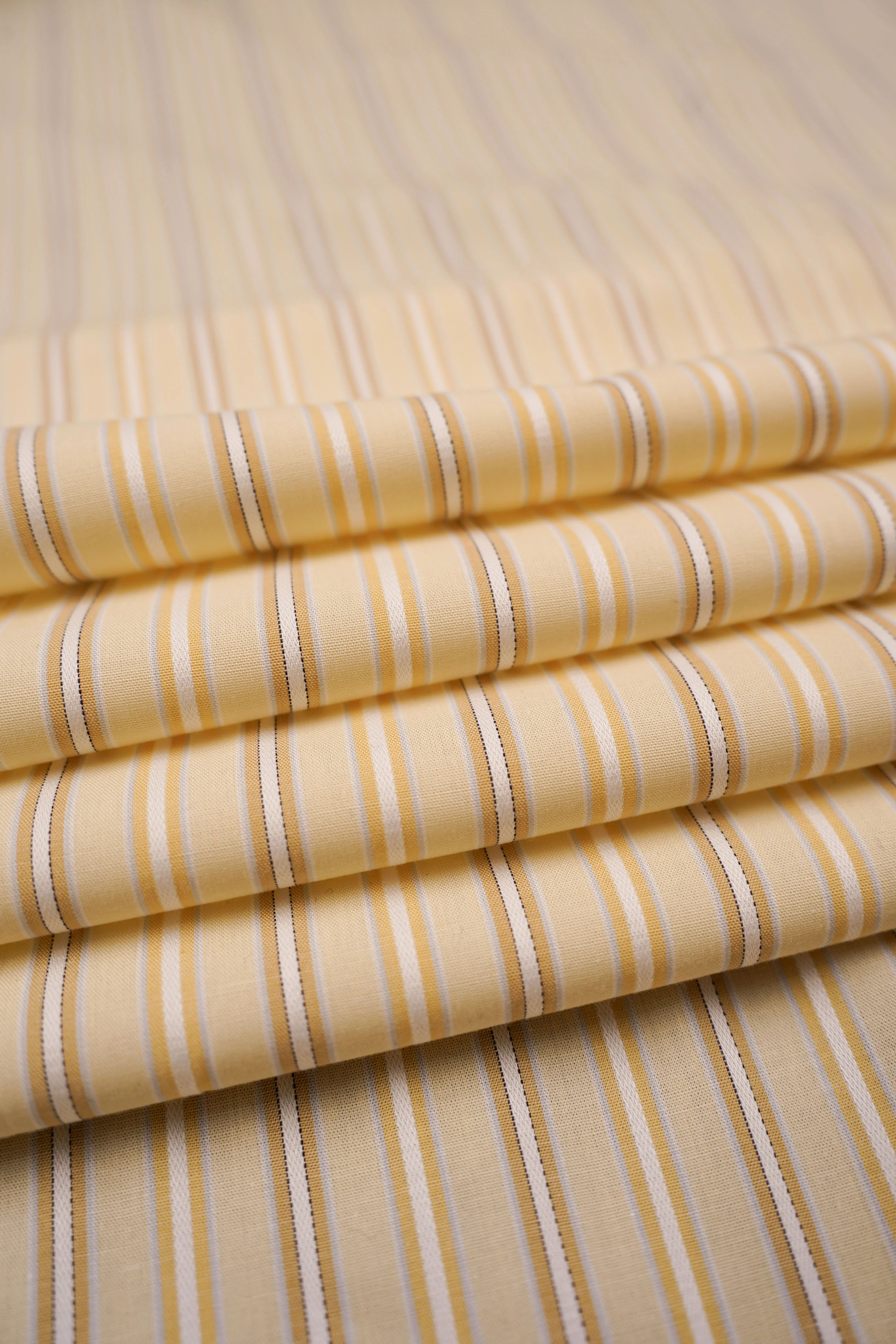 Deadstock - Shirt Fabric - Cotton - Stripe - Yellow - DS125 - Image 2