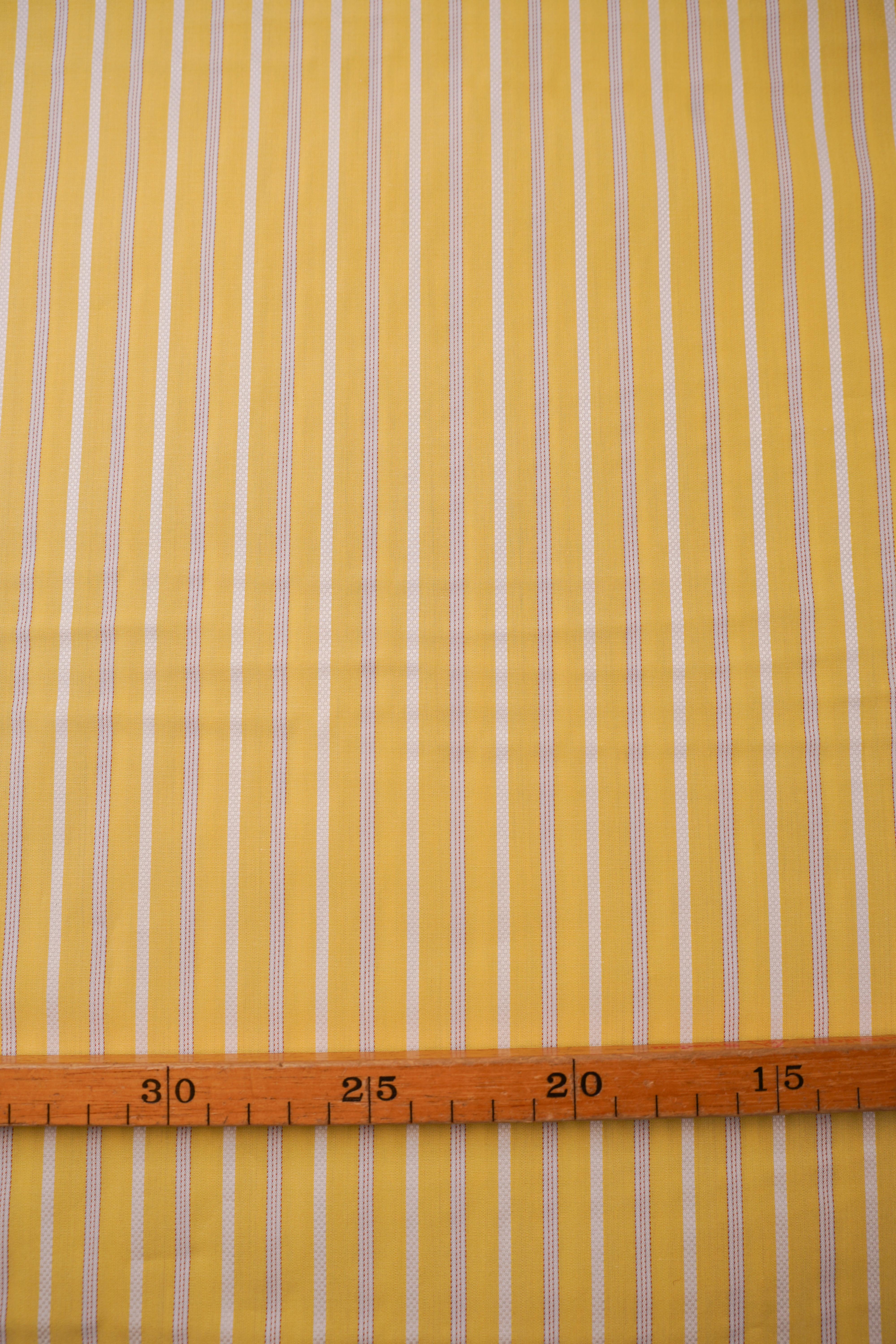 Deadstock - Shirt Fabric - Cotton - Stripe - Yellow - DS207 - Image 3