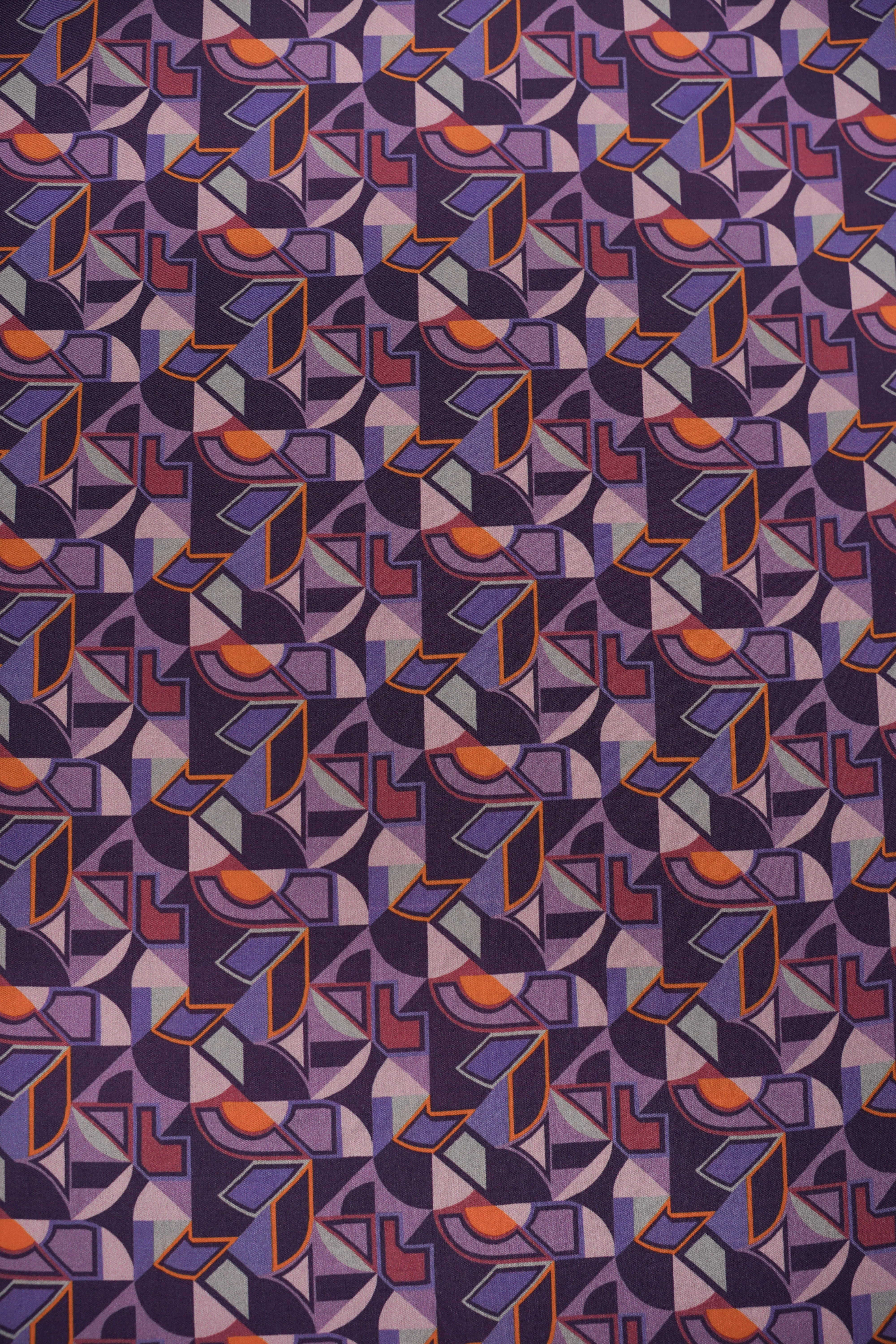 French Viscose - Abstract Pattern - Prado - Purple - Image 3