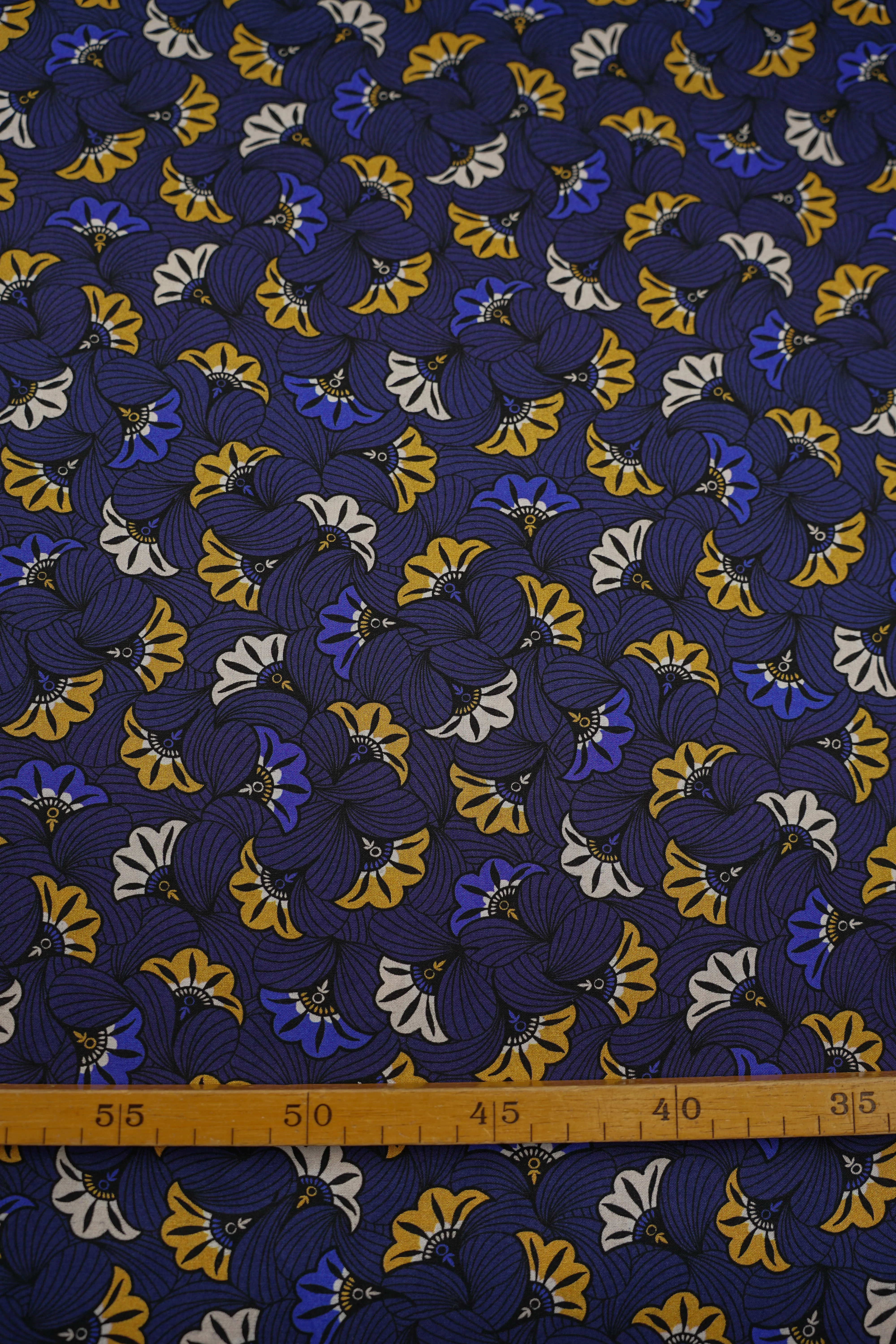 French Viscose - Floral Pattern - Batik - Blue - Image 4