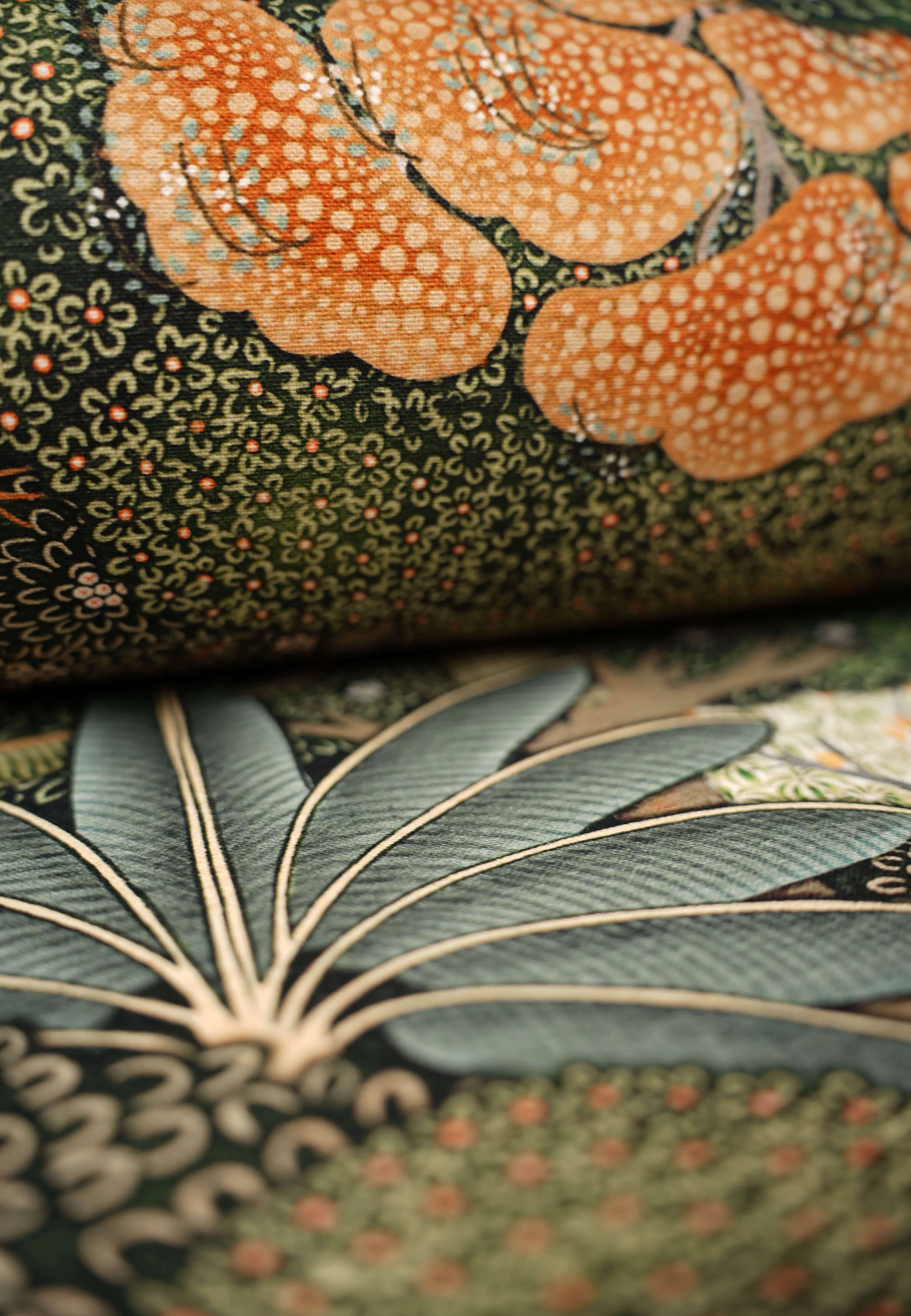 Furniture fabric - 280 cm Wide - MD 40,000 - Cotton - Terra - Green, Orange - Image 2
