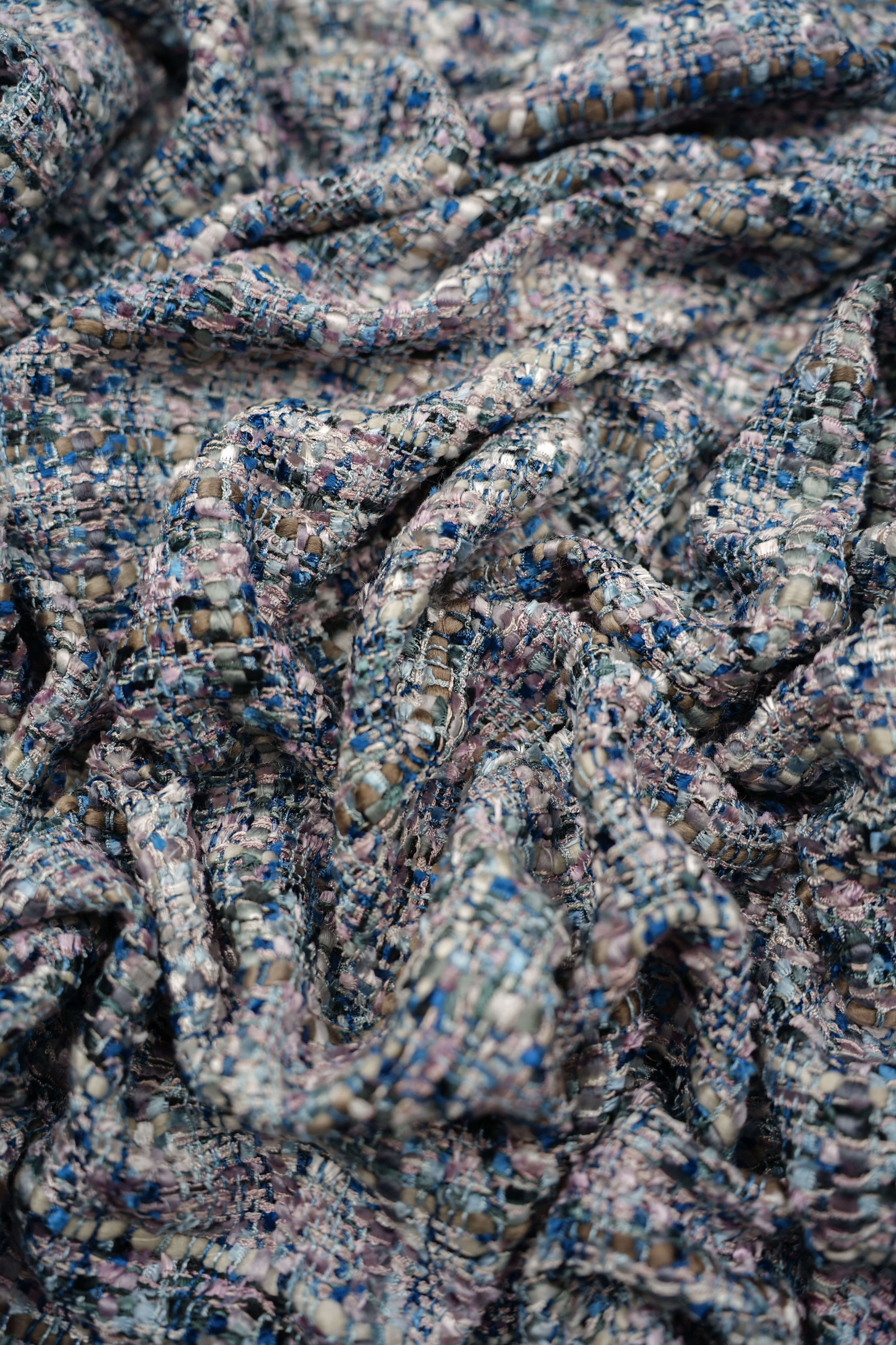 Italian Jacket Fabric - "Chanel-Look" - Viscose - Blue, Lavender - U8