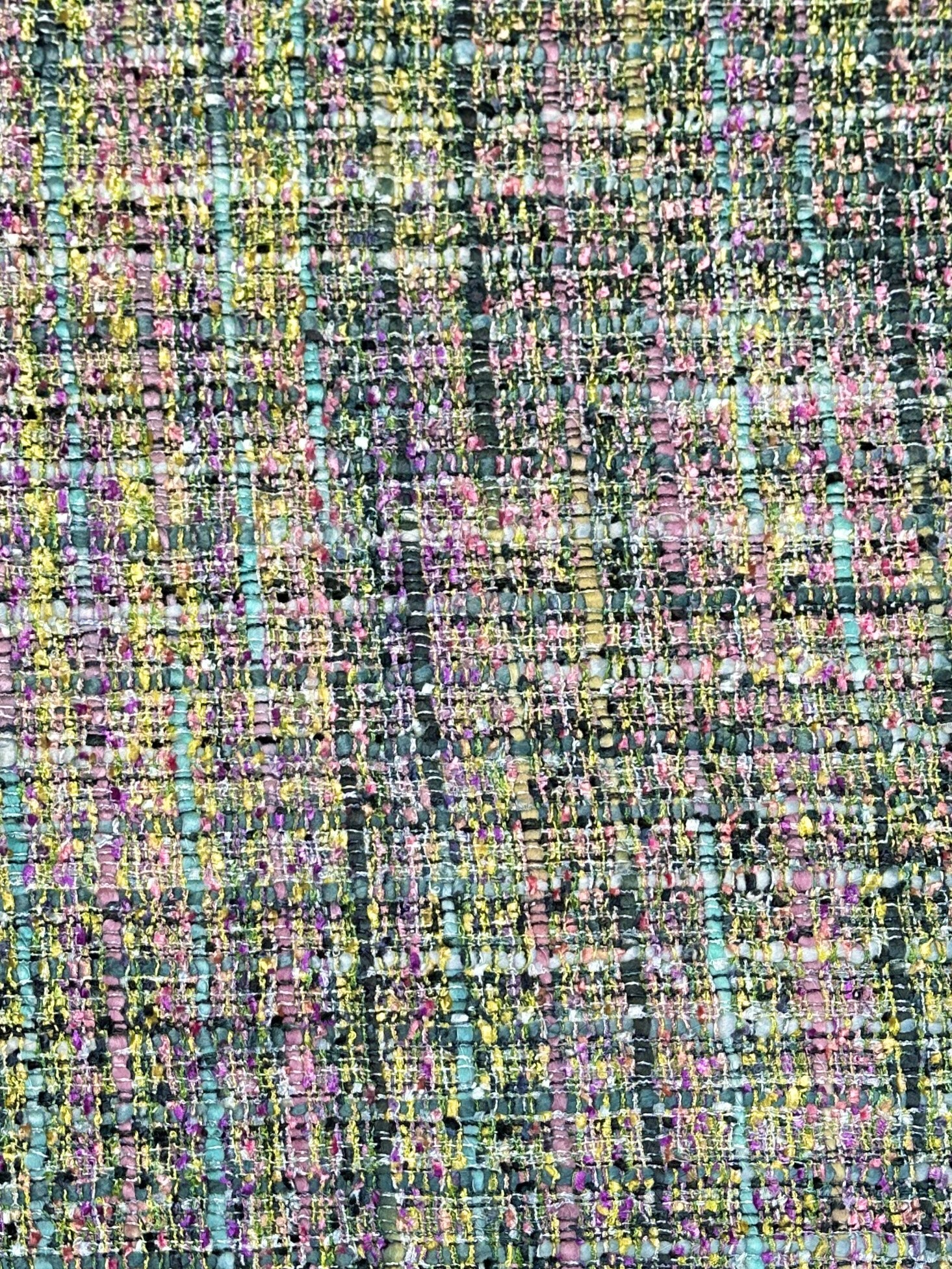 Italian Jacket Fabric - "Chanel-Look" - Viscose - Pink, Grey, Yellow (6) - Image 3