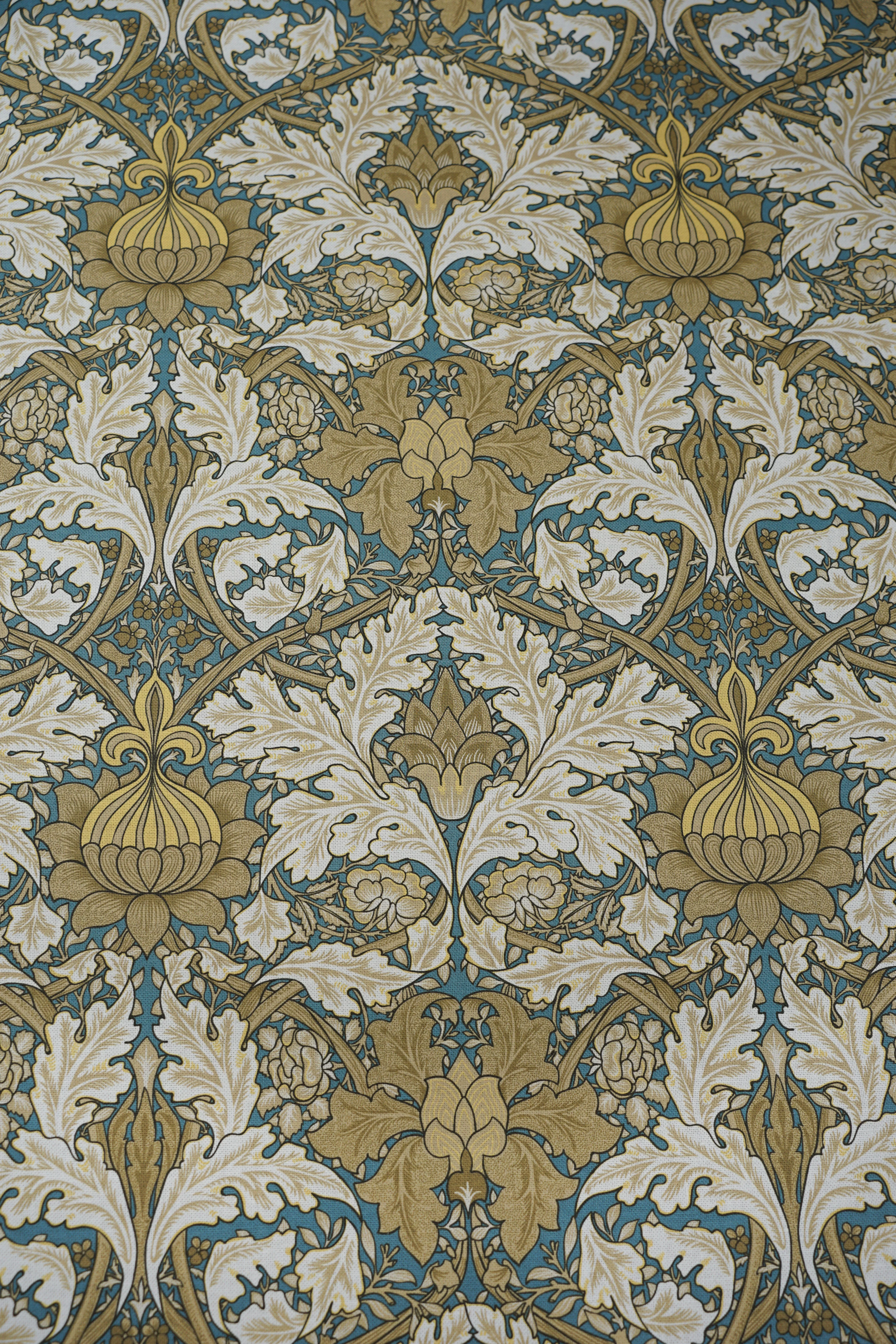 Jugend Patterned Furniture Fabric Curtain Fabric - Cotton - Regal leaves - Image 2