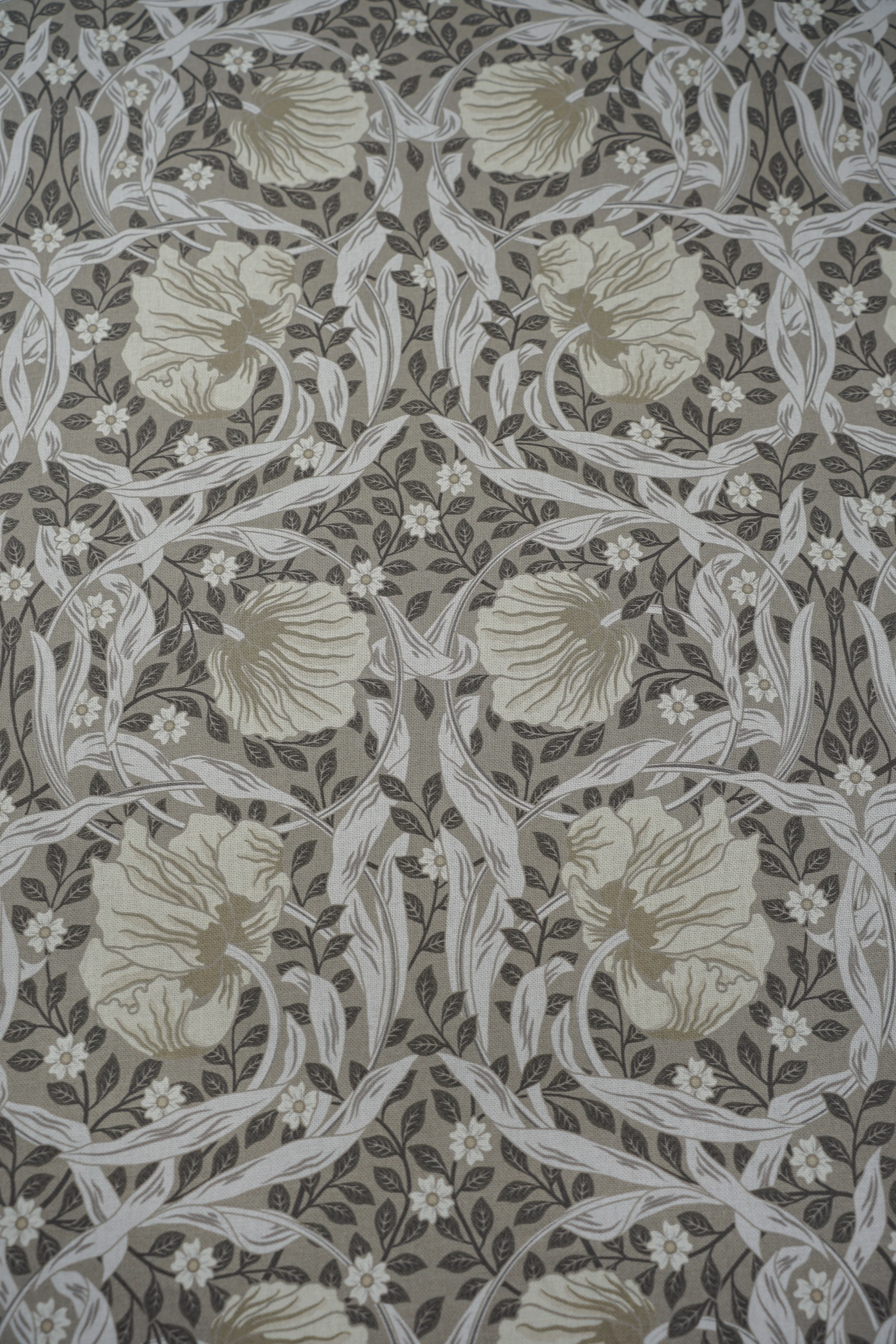 Jugend Patterned Upholstery Fabric Curtain Fabric - Cotton - Floral Entrapment - Beige - Image 2