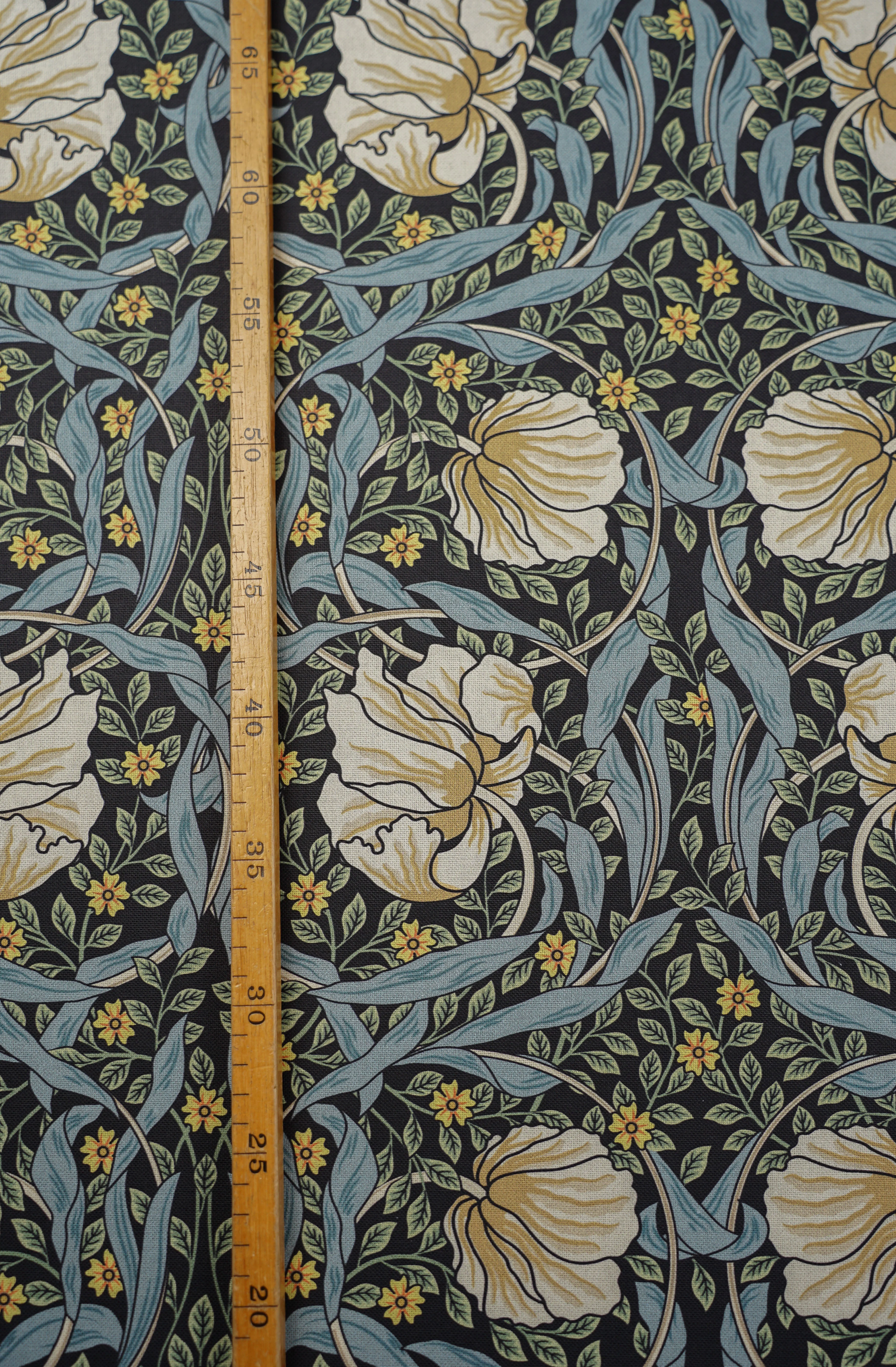 Jugend Patterned Upholstery Fabric Curtain Fabric - Cotton - Floral Entrapment - Blue, Green - Image 6