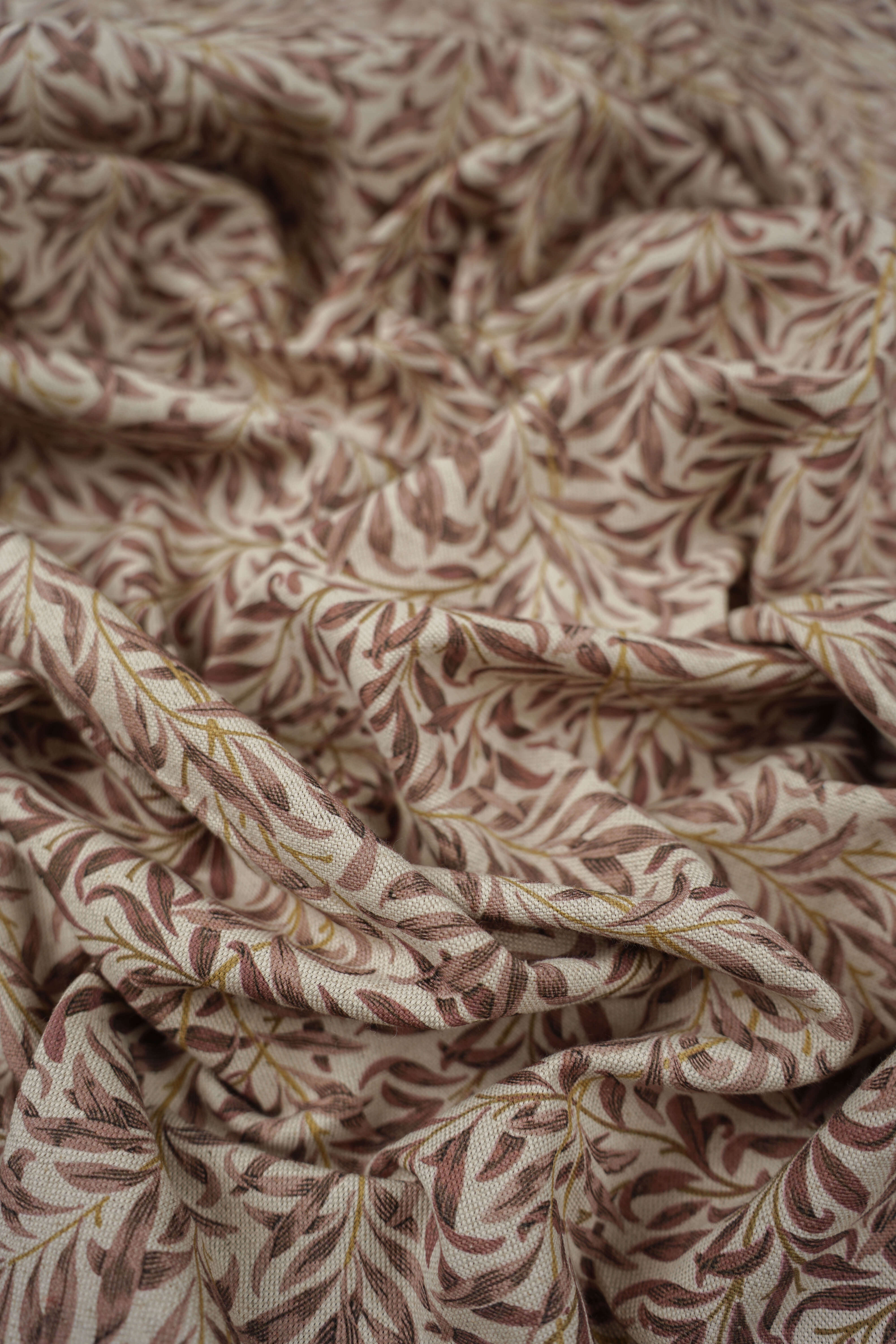 Jugend Patterned Upholstery Fabric, Curtain Fabric - Cotton, Linen - Terracotta - Image 4