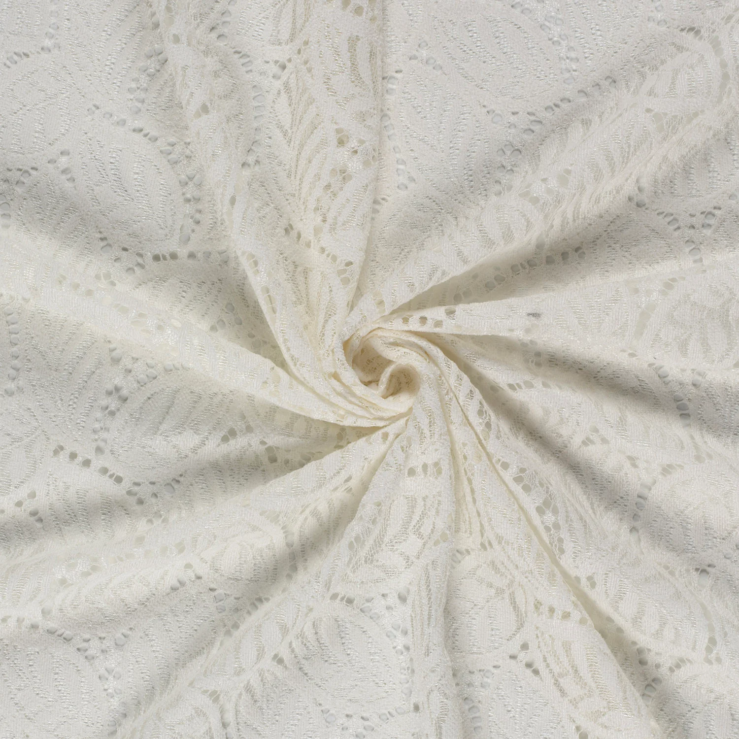 Lace - Chenille - Fringe - Leaves - Offwhite - Image 2