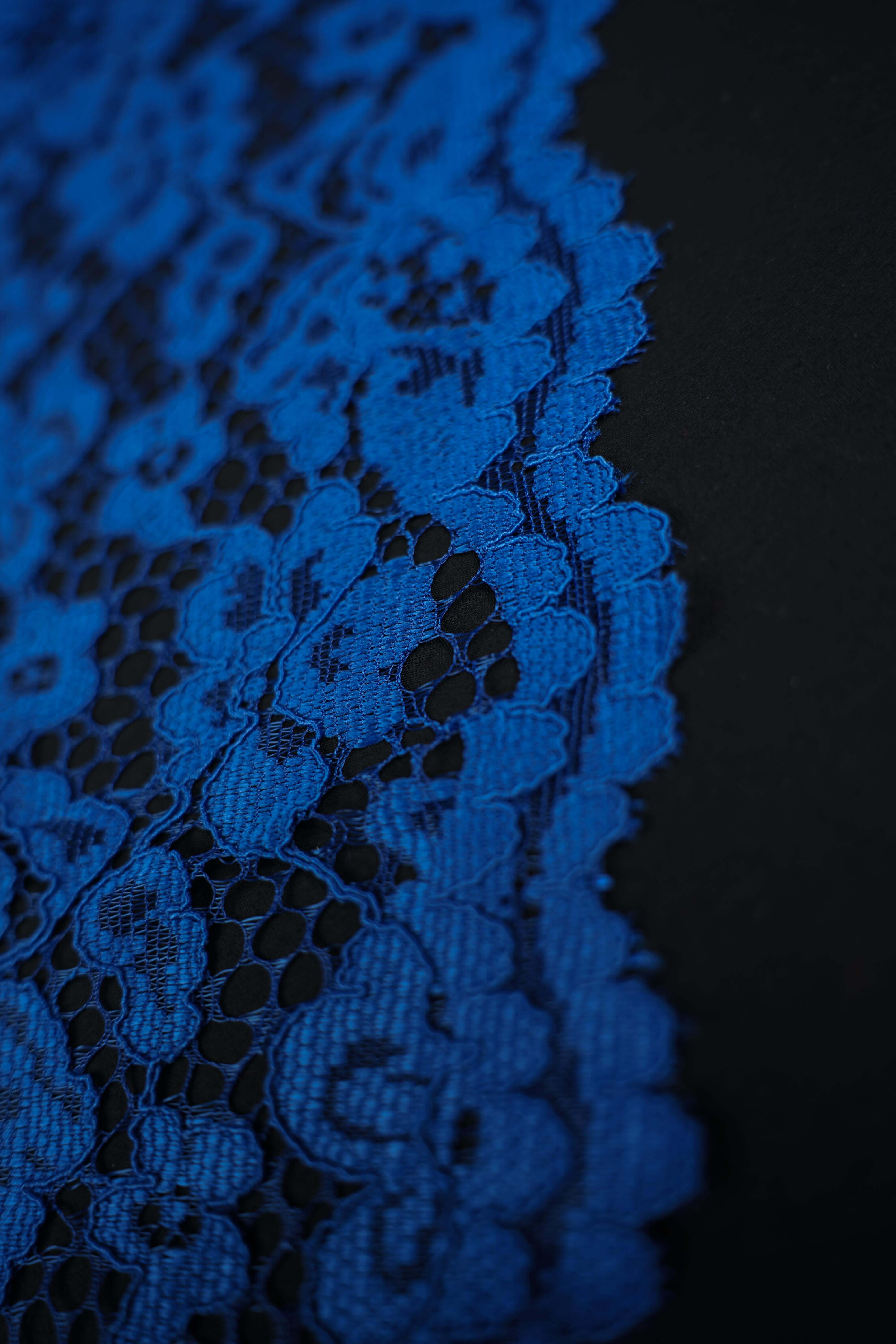 Lace - Heavy - Flowers - Cobalt - 006 - Image 5