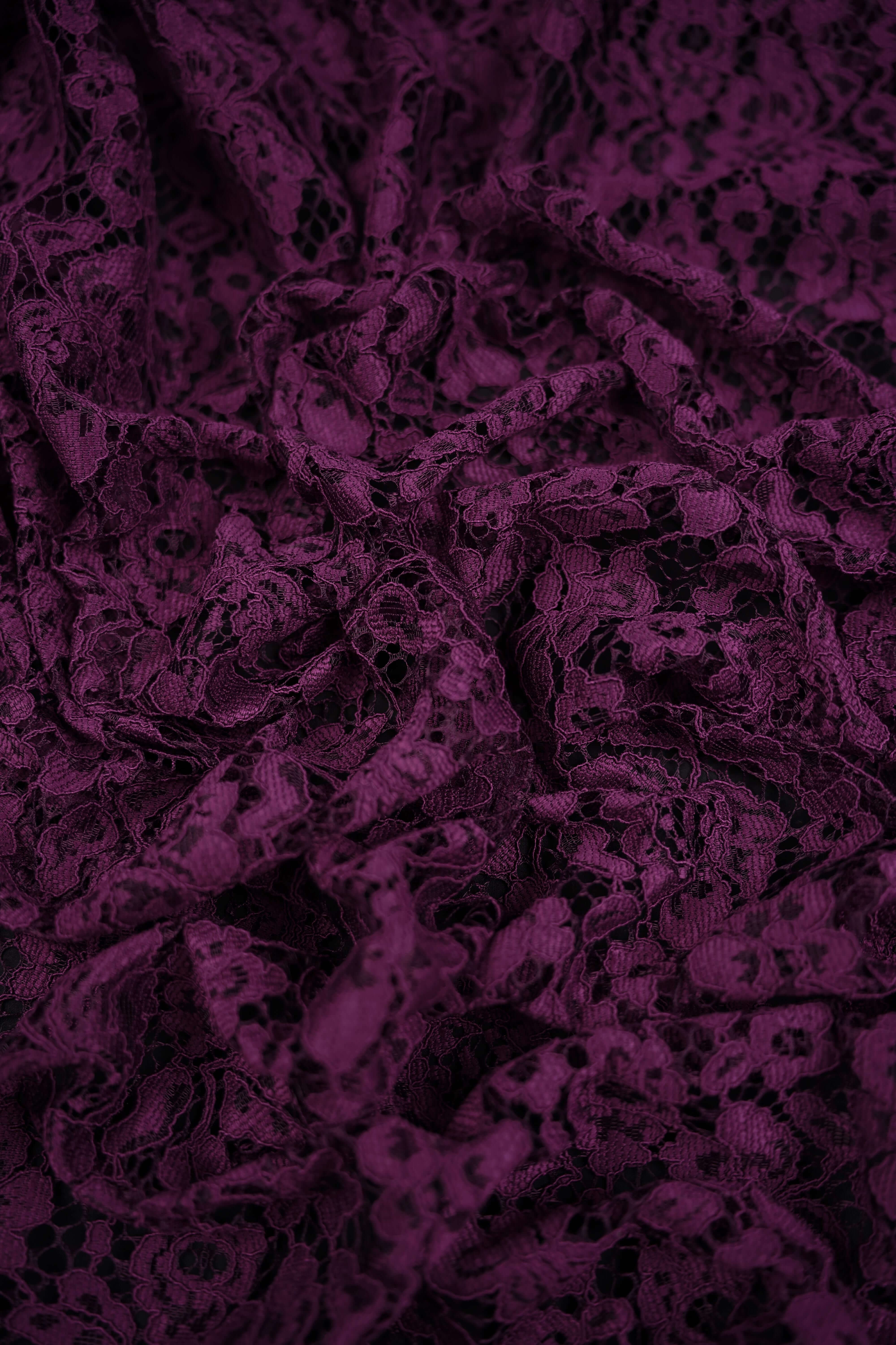 Lace - Heavy - Flowers - Purple - 025