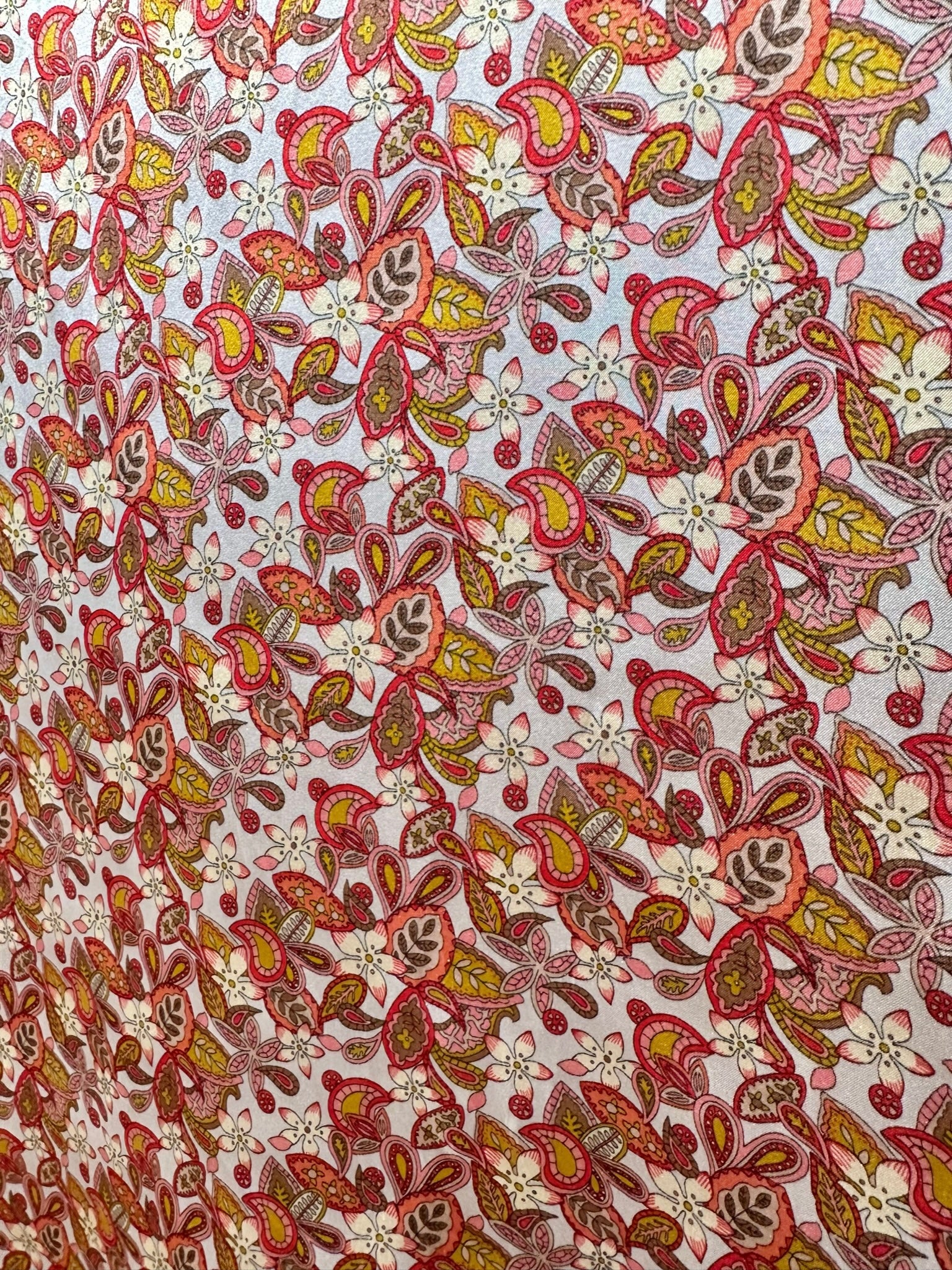 Liberty Silk Satin Lemon Flowers