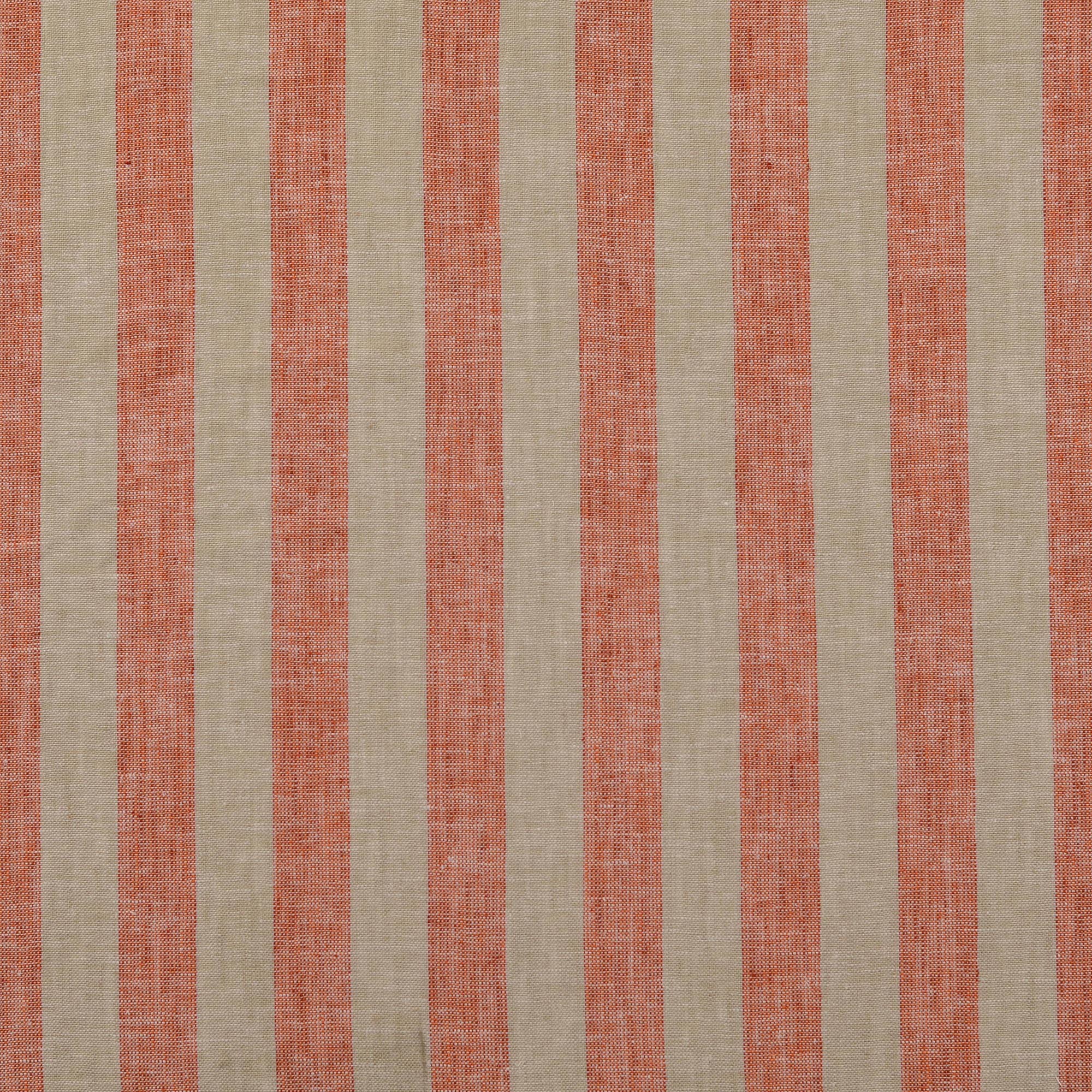 Linen Fabric - Wide Stripes - Natural, Copper - 0003 - Image 2