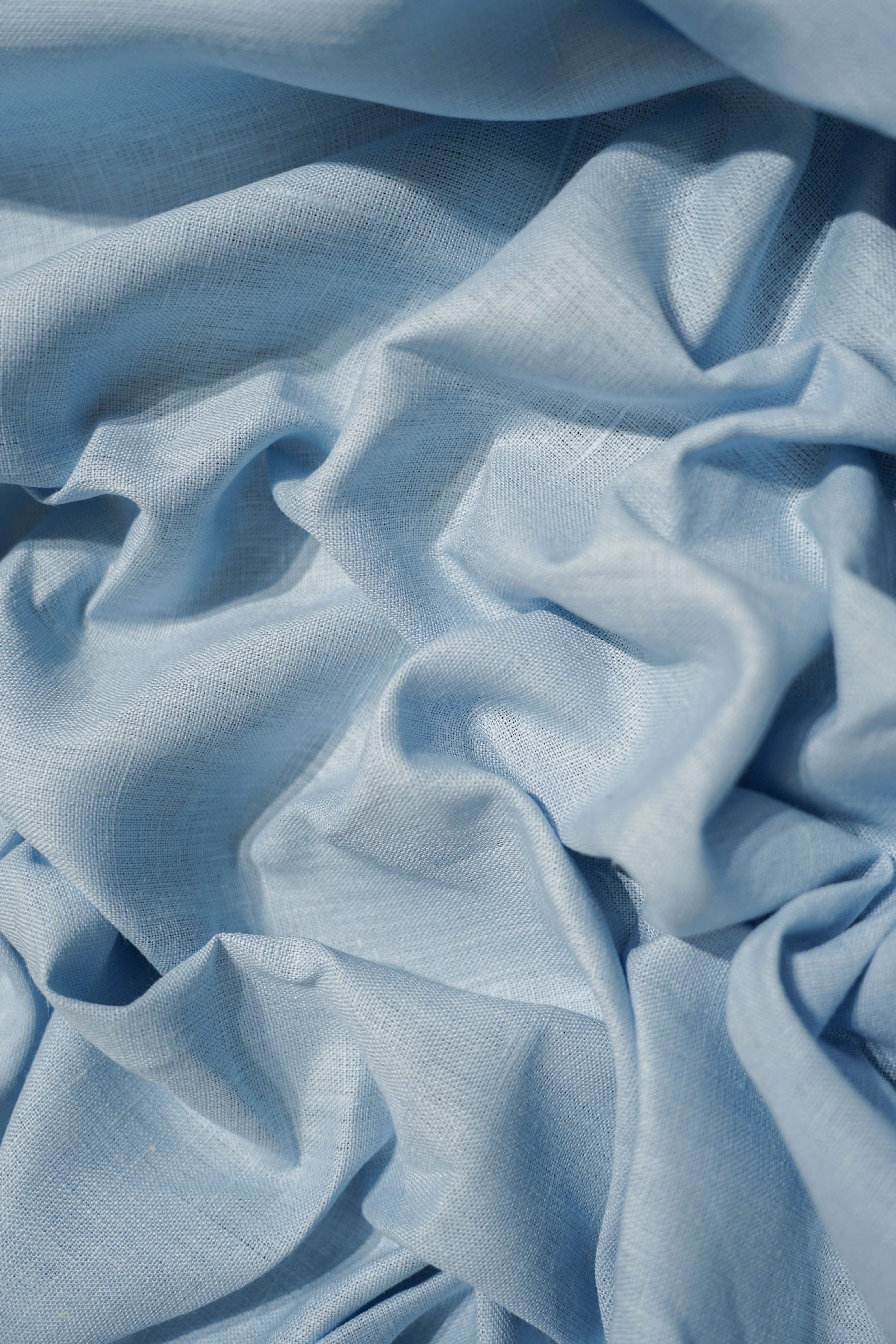 Linen fabric with structure - Baby blue - 0013 - Image 4