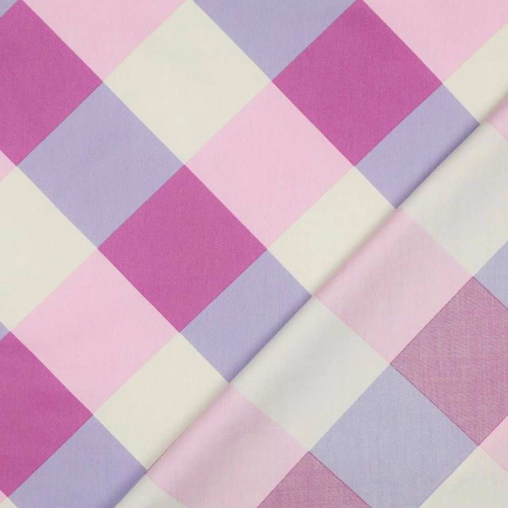 Nerida hansen - Cotton satin - Large gingham - Purple - 001 - Image 4