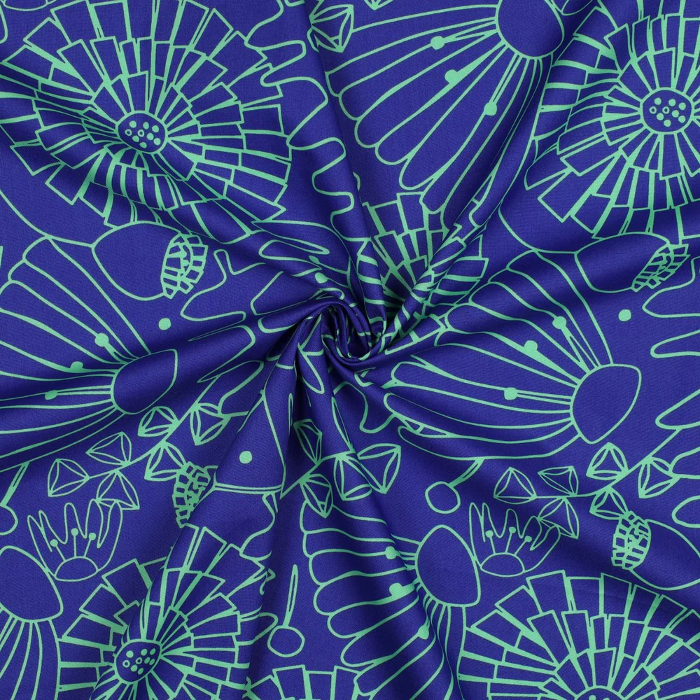 Nerida Hansen - Fine Poplin - Eden - Cotton - Royal Blue - Image 3