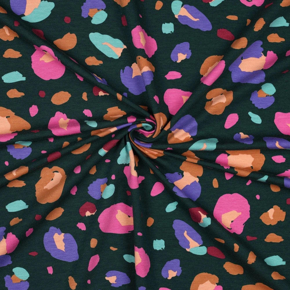 Nerida Hansen - Jersey Gots - Animal - Viscose - Dark Green - Image 3