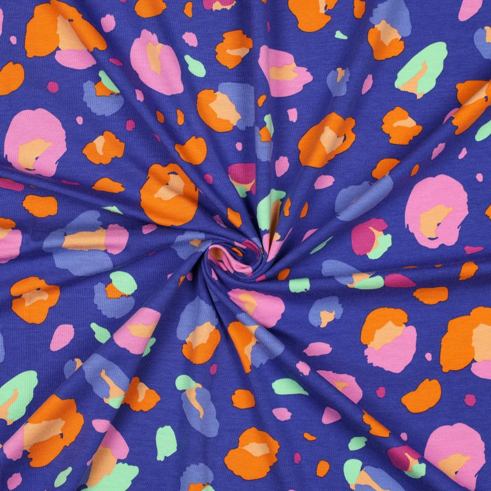 Nerida Hansen - Jersey Gots - Animal - Viscose - Royal Blue - Image 3