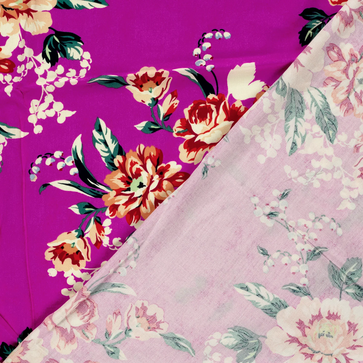 Patterned - Bamboo - Viscose - Flowers - Fuchsia - 017 - Image 4