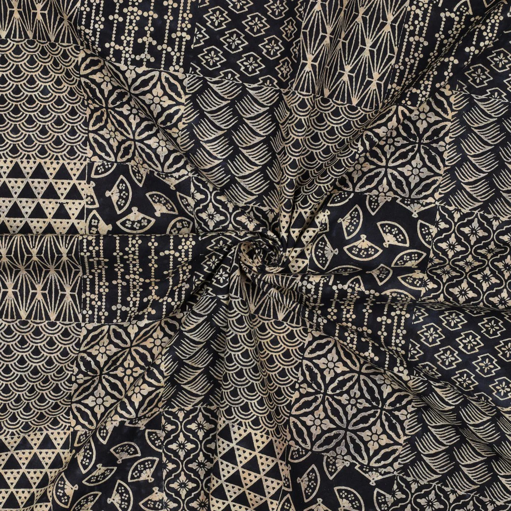 Patterned - Cotton - Batik - Abstract - Navy blue - 66.002 - Image 3