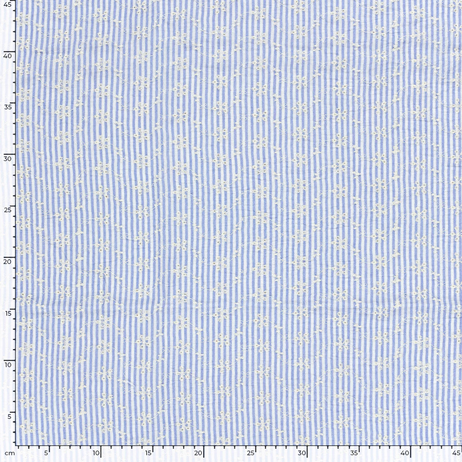 Patterned - Cotton - Embroidered - Striped - Flowers - Blue - 003 - Image 5