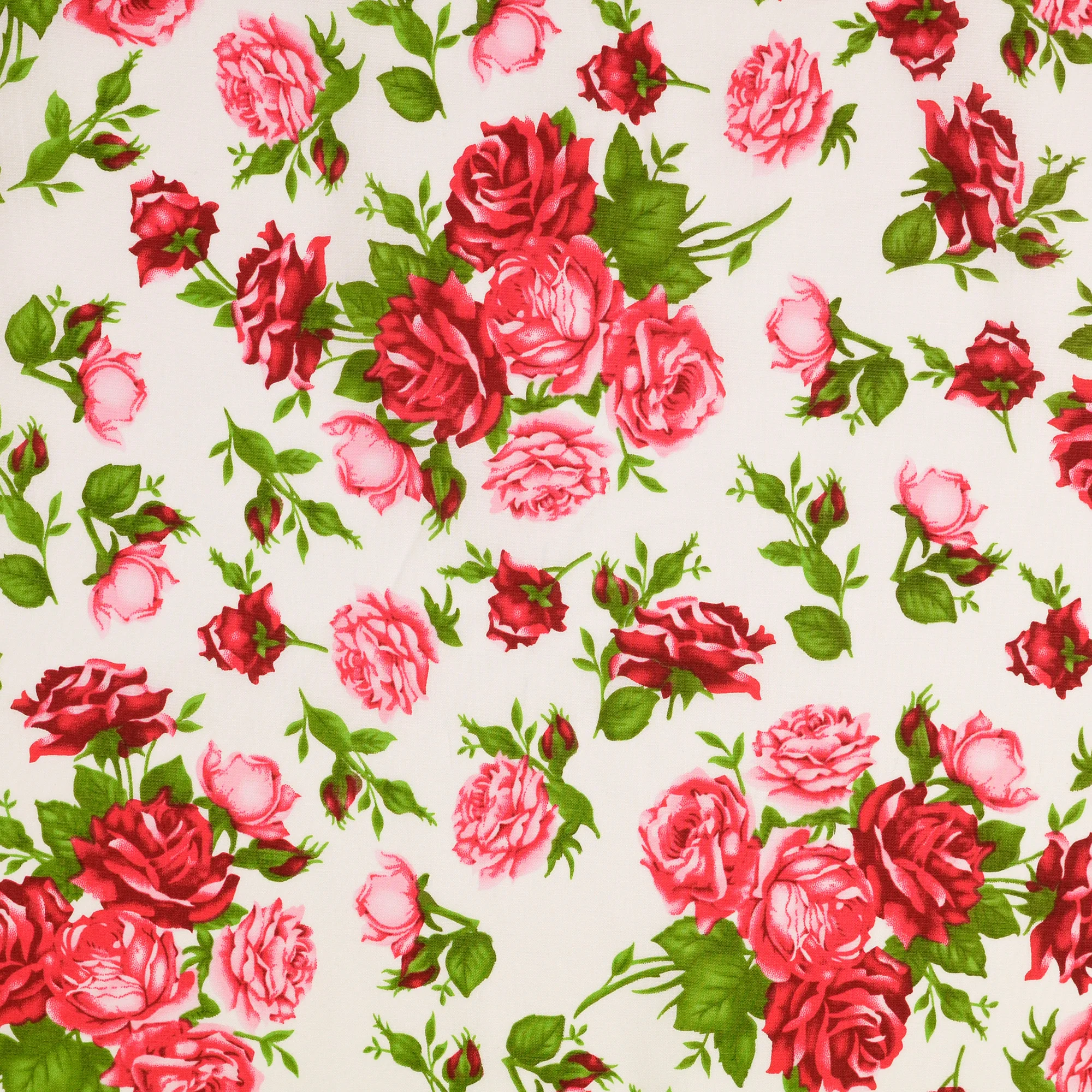 Patterned Cotton Poplin - Cotton - Roses - White - 0803 - Image 2