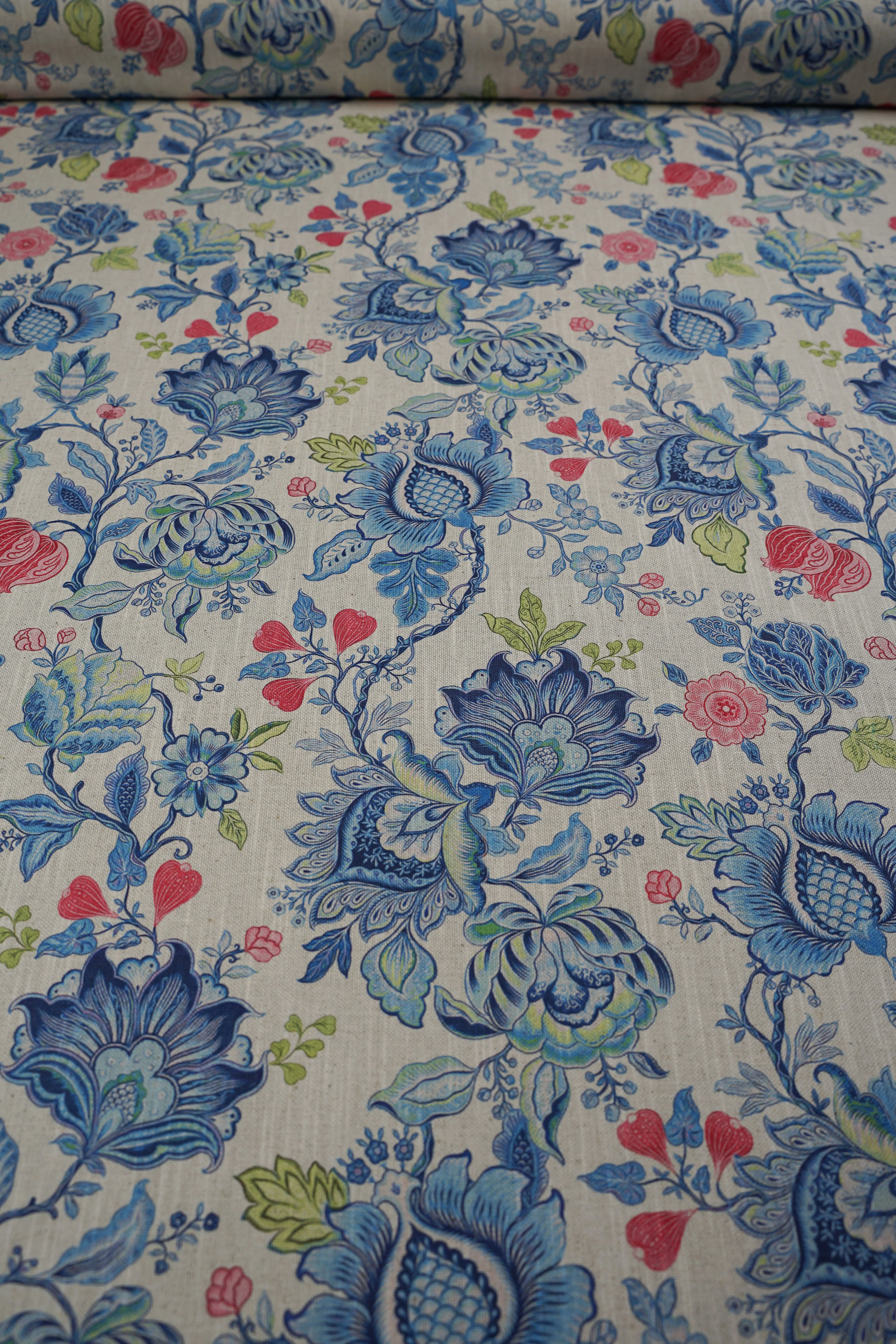 Patterned - Curtain fabric - Cotton - Linen - Flower - Amoli bright 1 - Image 2